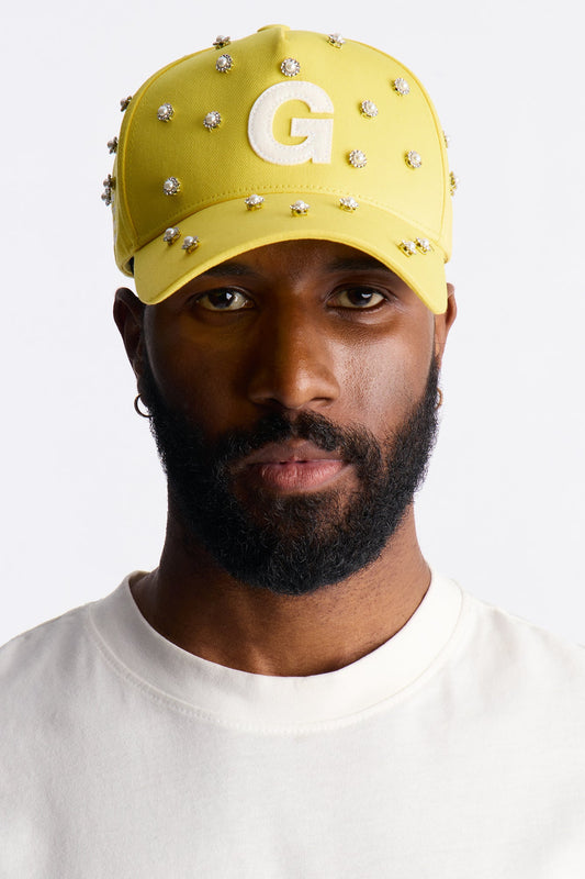 Felt Rhinestone Structured Hat - Yellow Fashion Nova