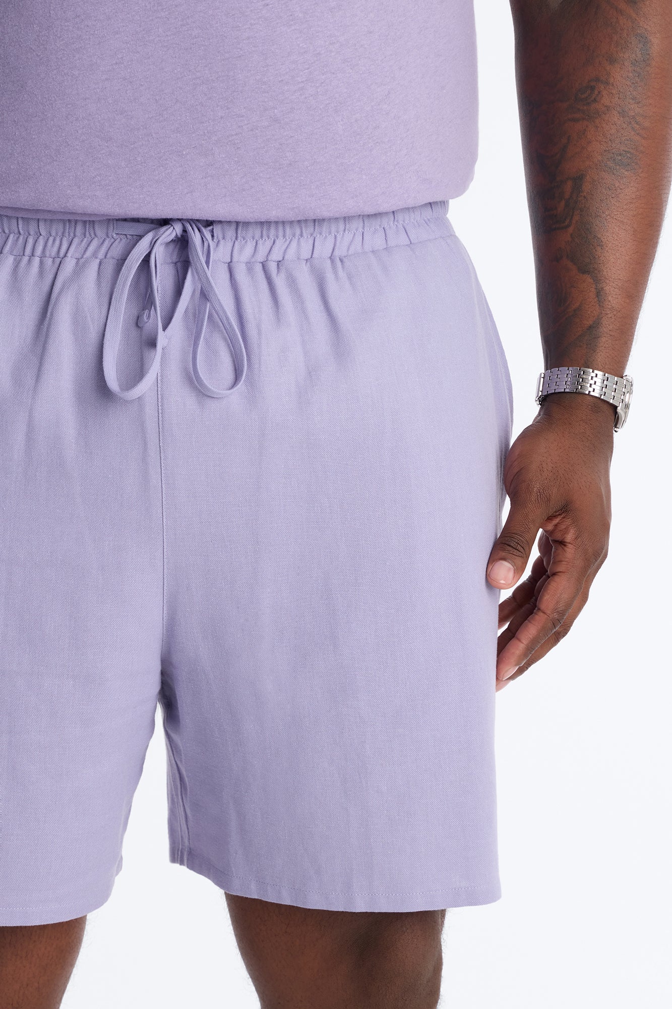 Bahamas Linen Slim Short - Lavender Fashion Nova