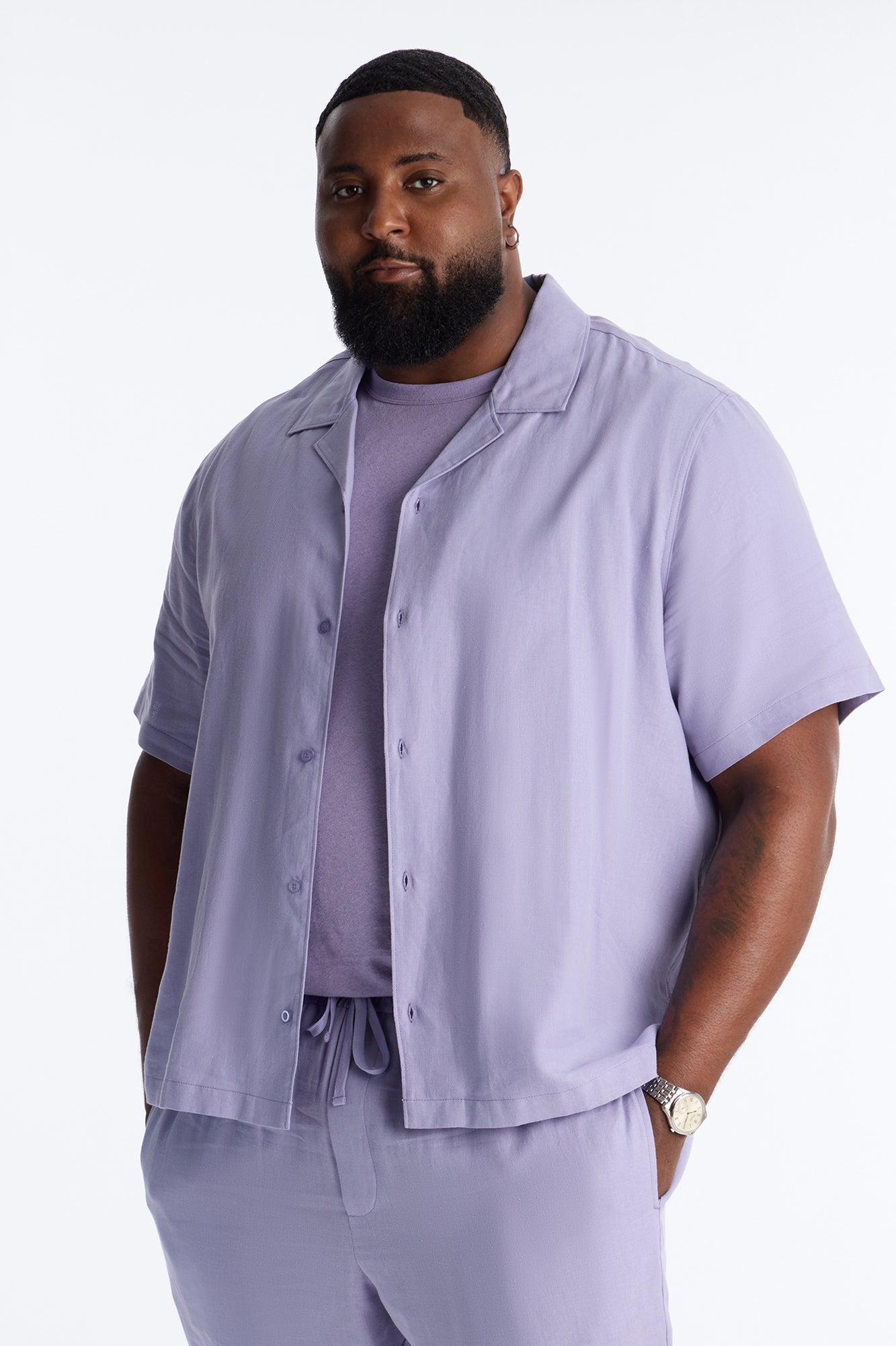 Bahamas Linen Shirt - Lavender Fashion Nova