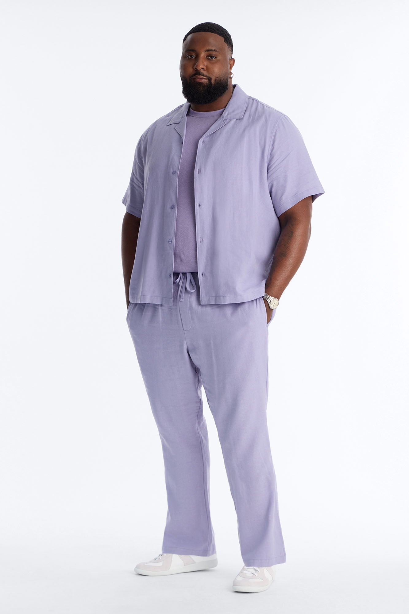 Bahamas Linen Slim Pull On Pants - Lavender Fashion Nova