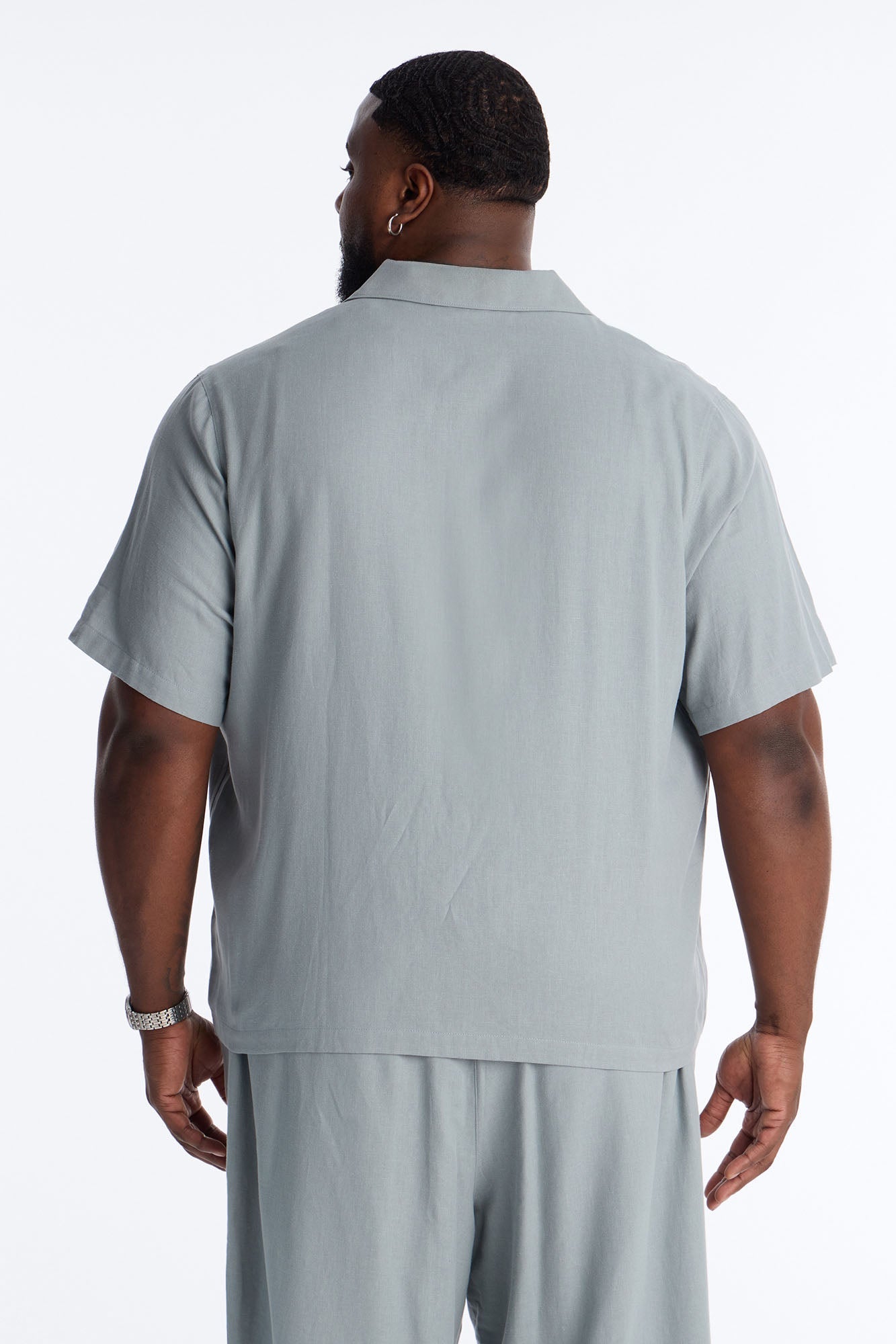 Bahamas Linen Shirt - Slate Blue Fashion Nova