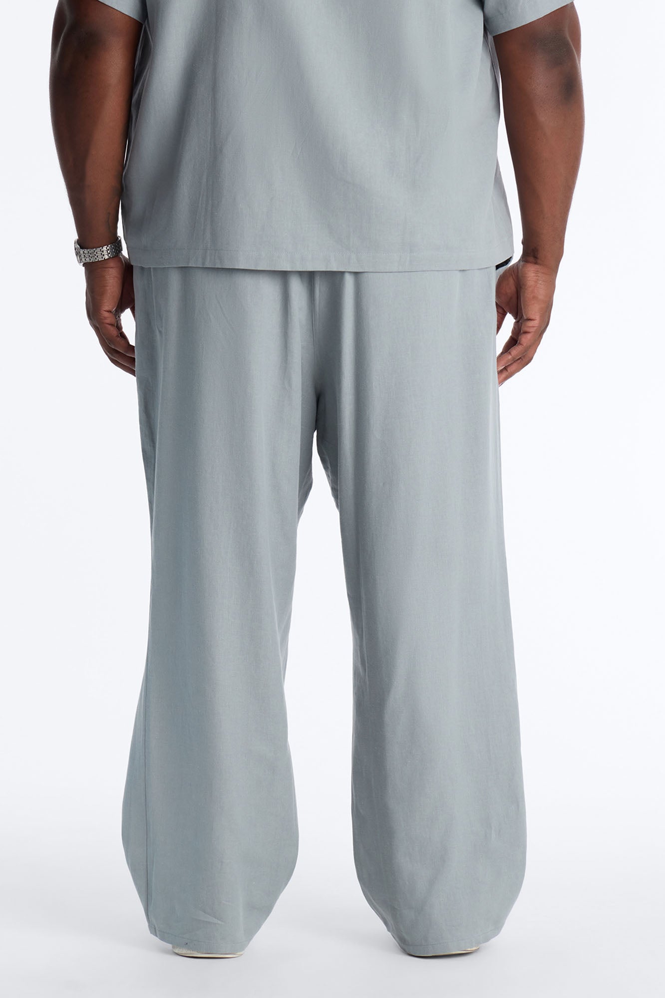 Bahamas Linen Baggy Pull On Pants - Slate Blue Fashion Nova