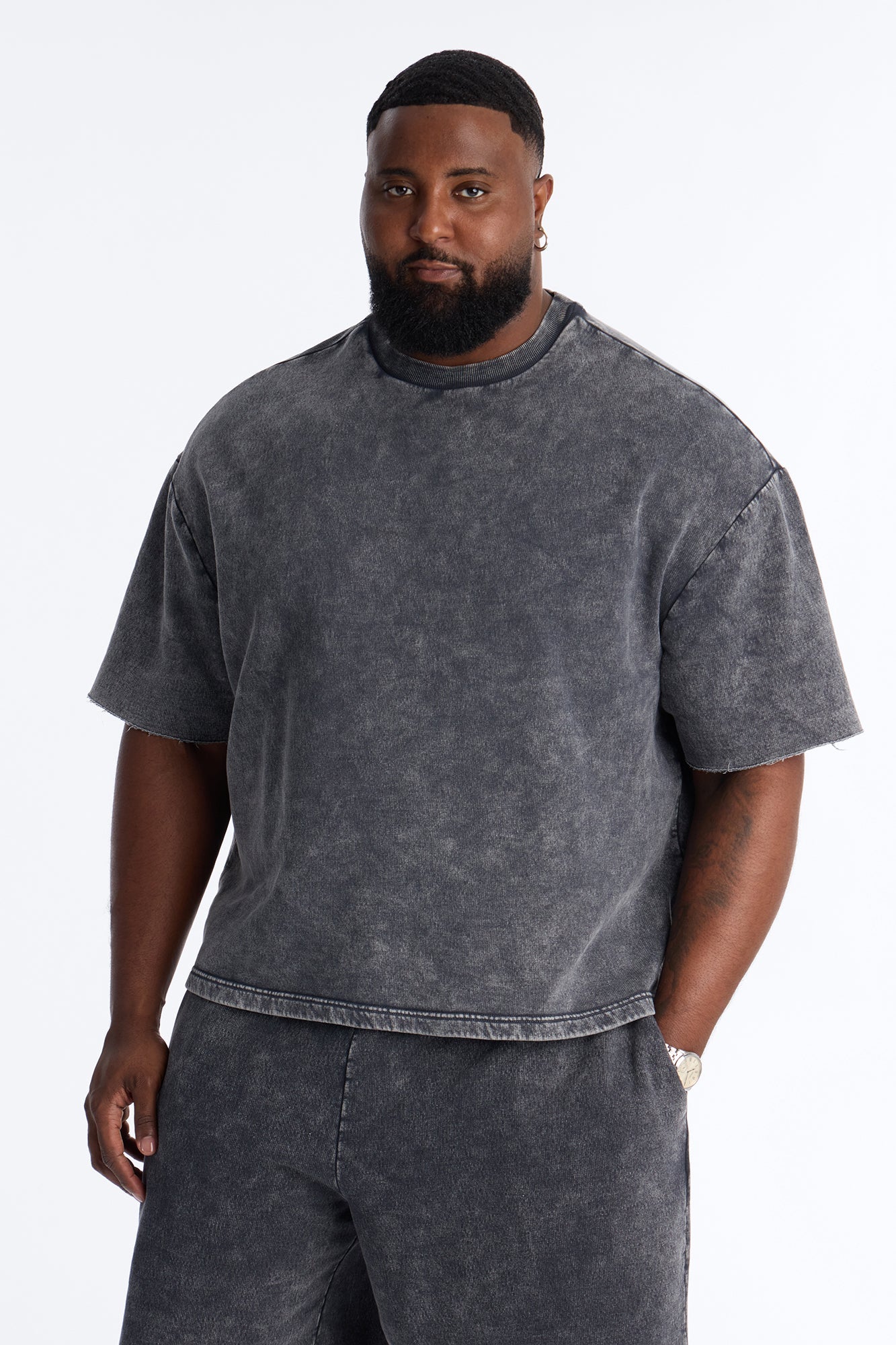 On The Go Washed Tee - Charcoal Fashion Nova