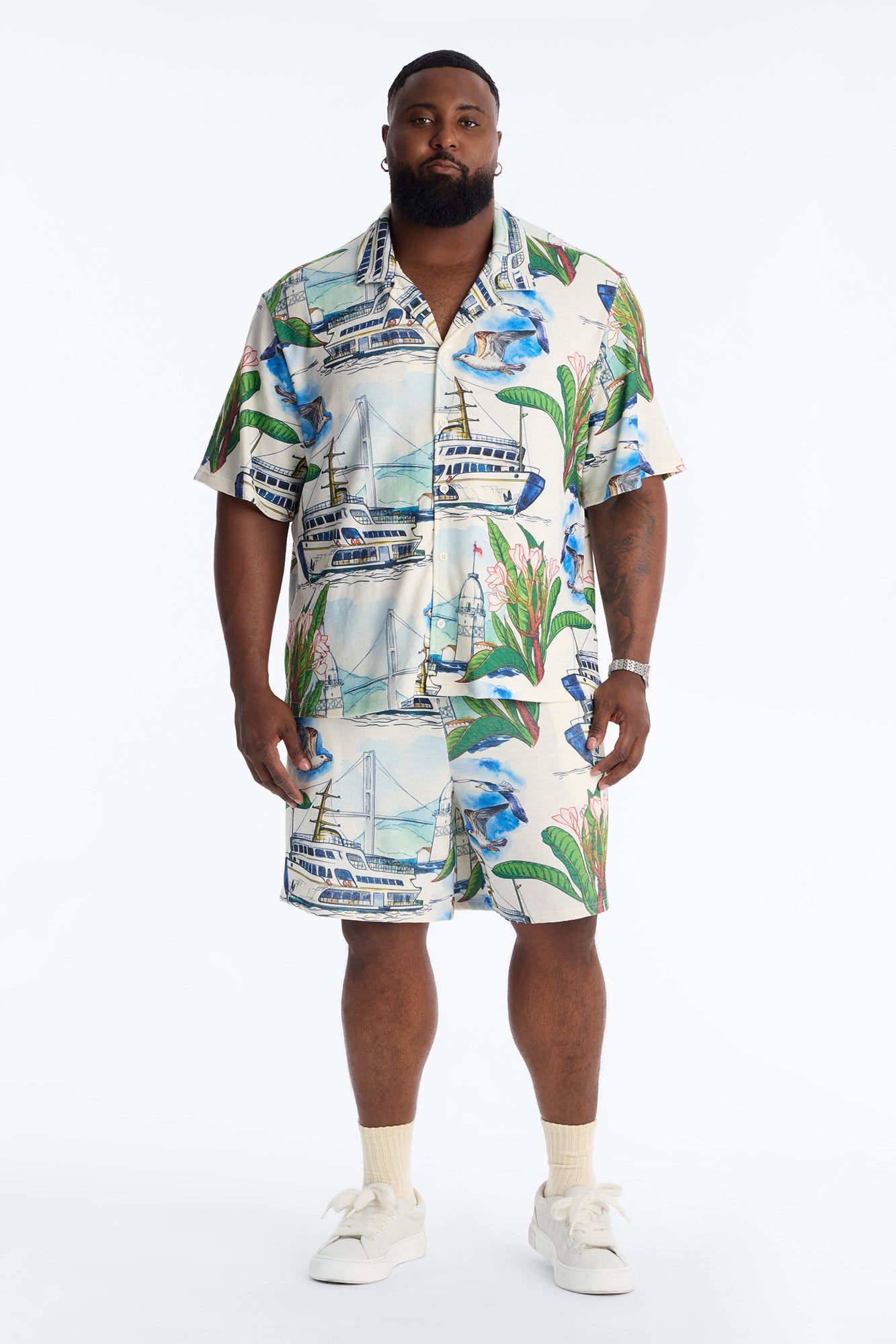 Relaxed Portofino Vista Cuban Collar Button Up Shirt - Multi Color Fashion Nova