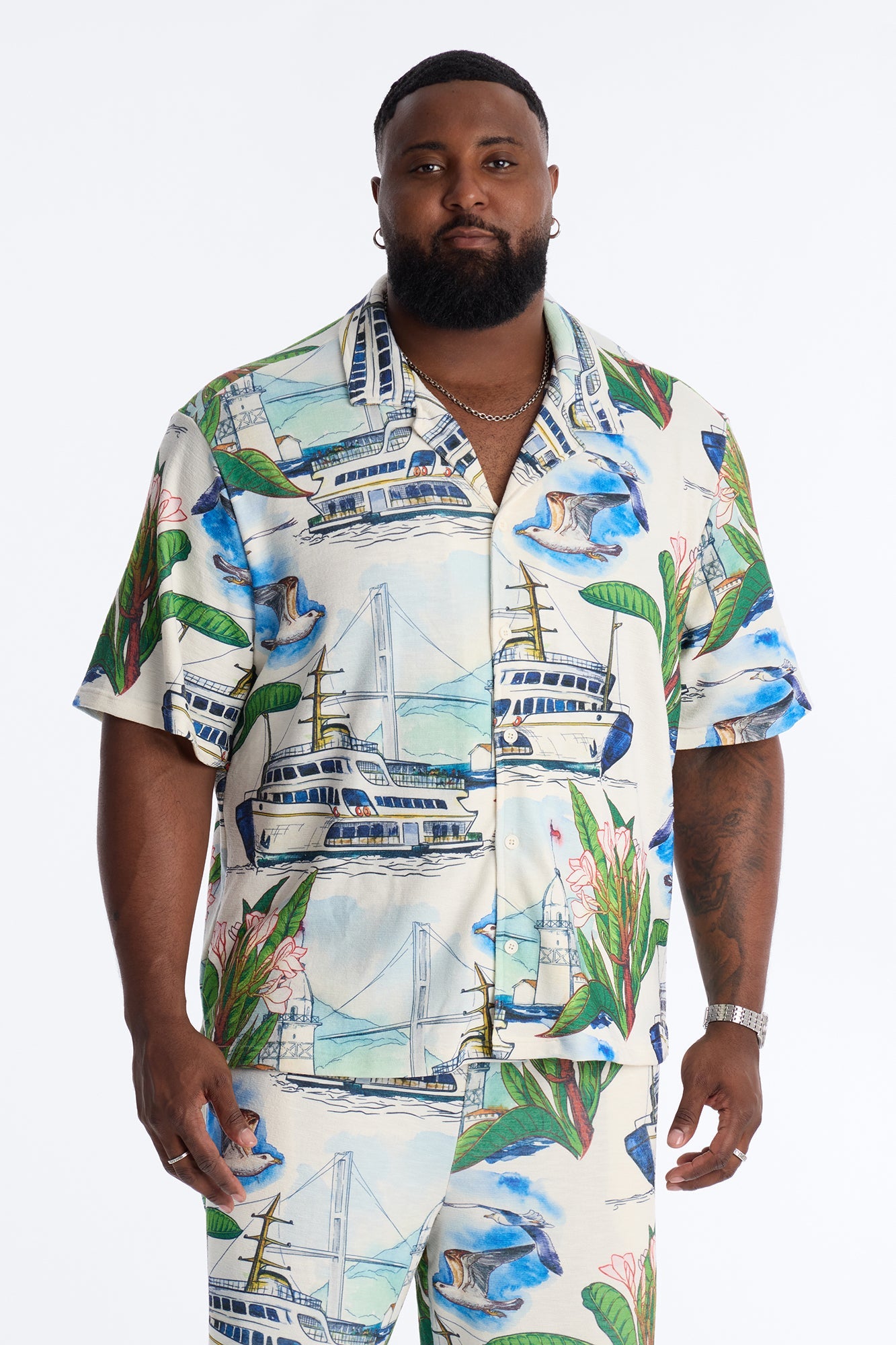 Relaxed Portofino Vista Cuban Collar Button Up Shirt - Multi Color Fashion Nova