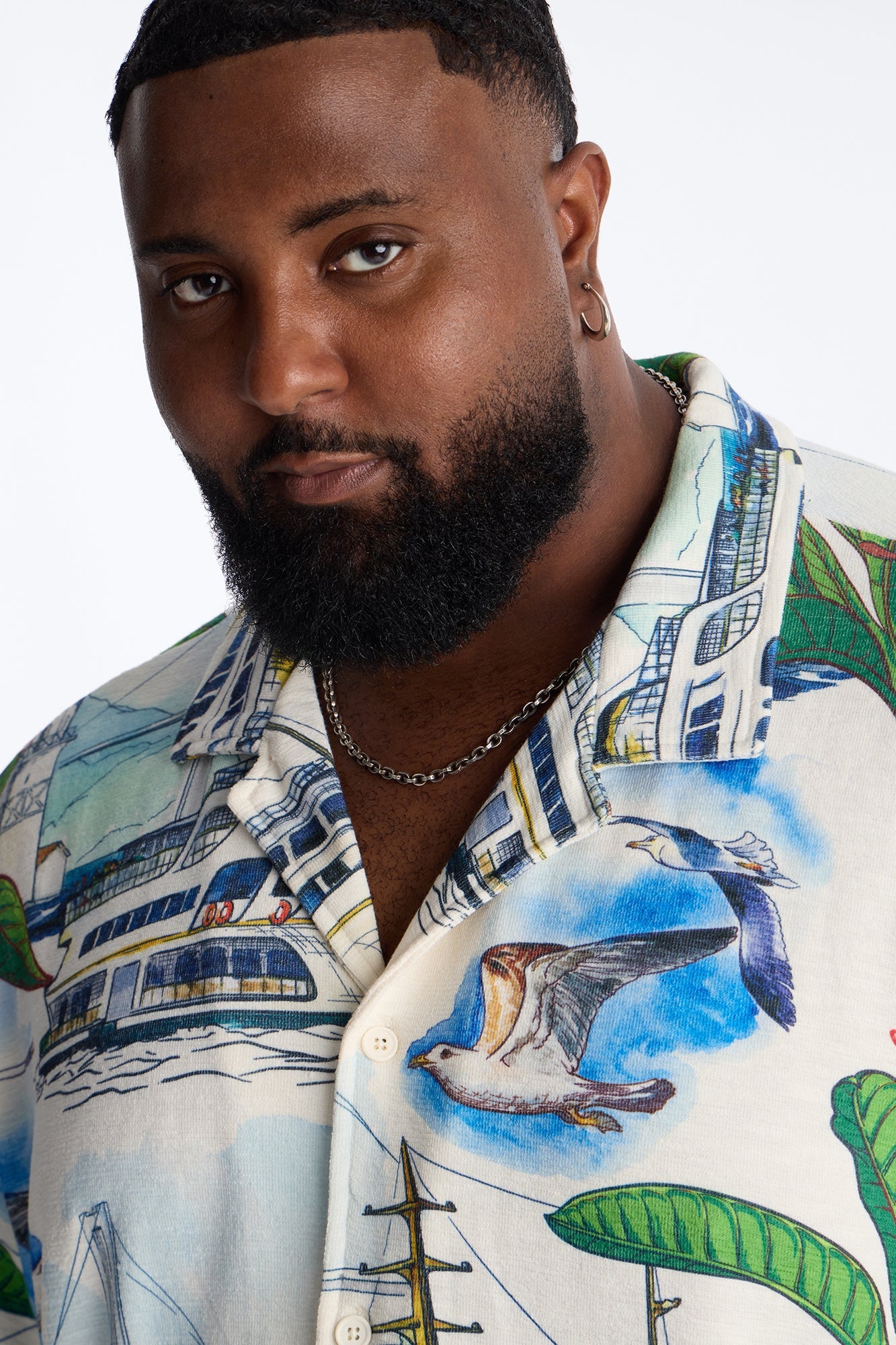 Relaxed Portofino Vista Cuban Collar Button Up Shirt - Multi Color Fashion Nova