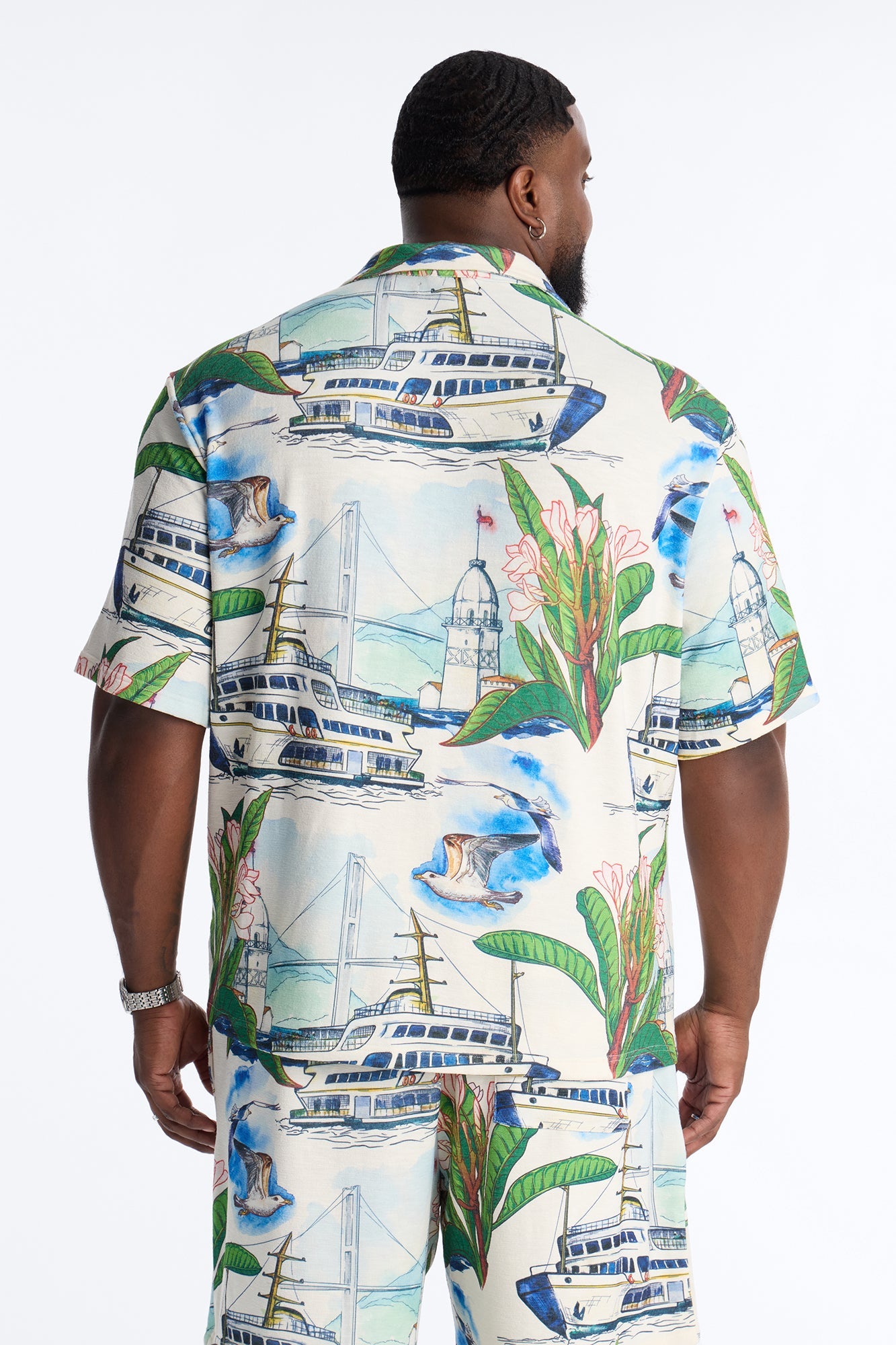 Relaxed Portofino Vista Cuban Collar Button Up Shirt - Multi Color Fashion Nova