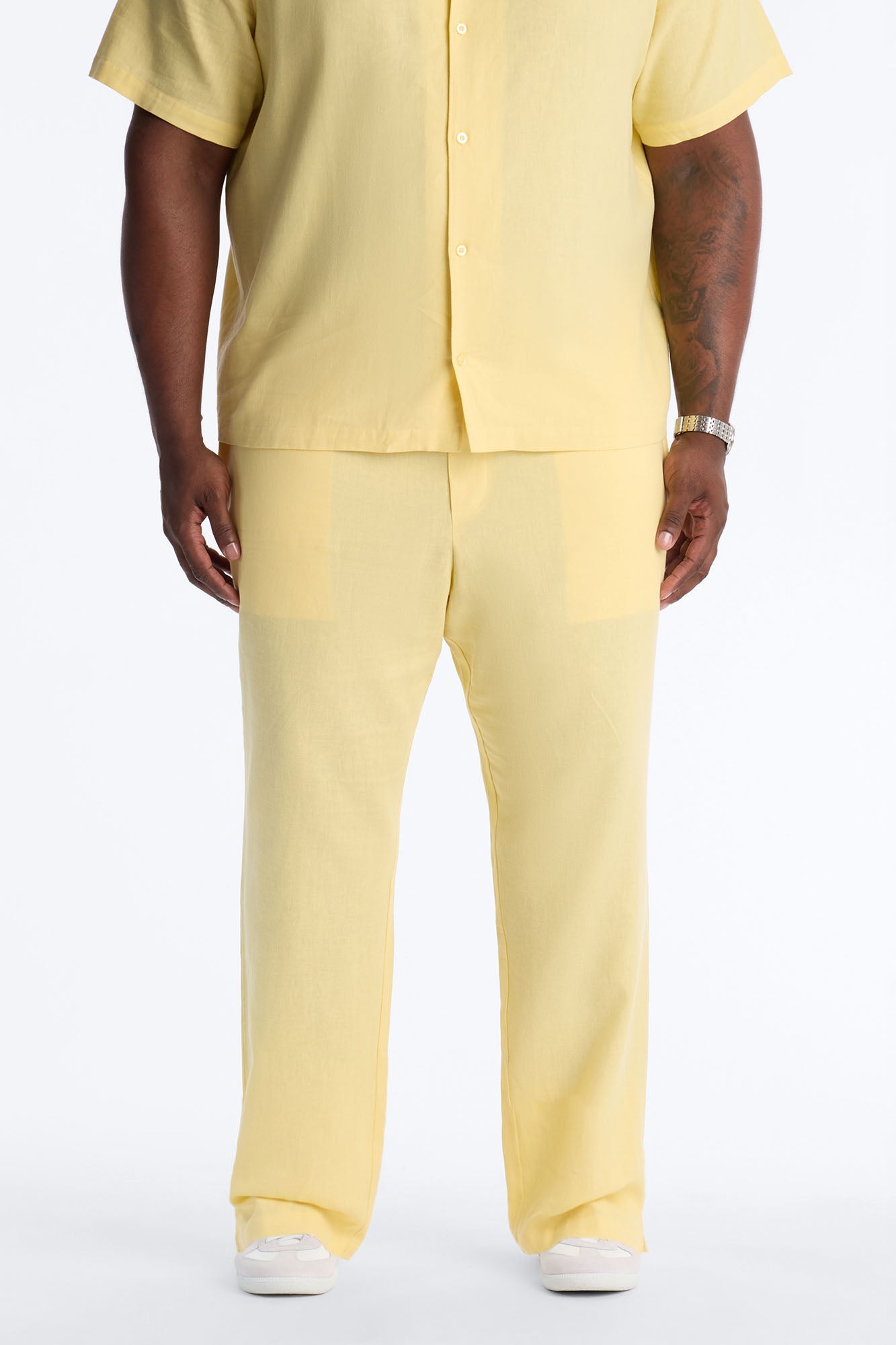 Bahamas Linen Slim Pull On Pants - Butter Yellow Fashion Nova