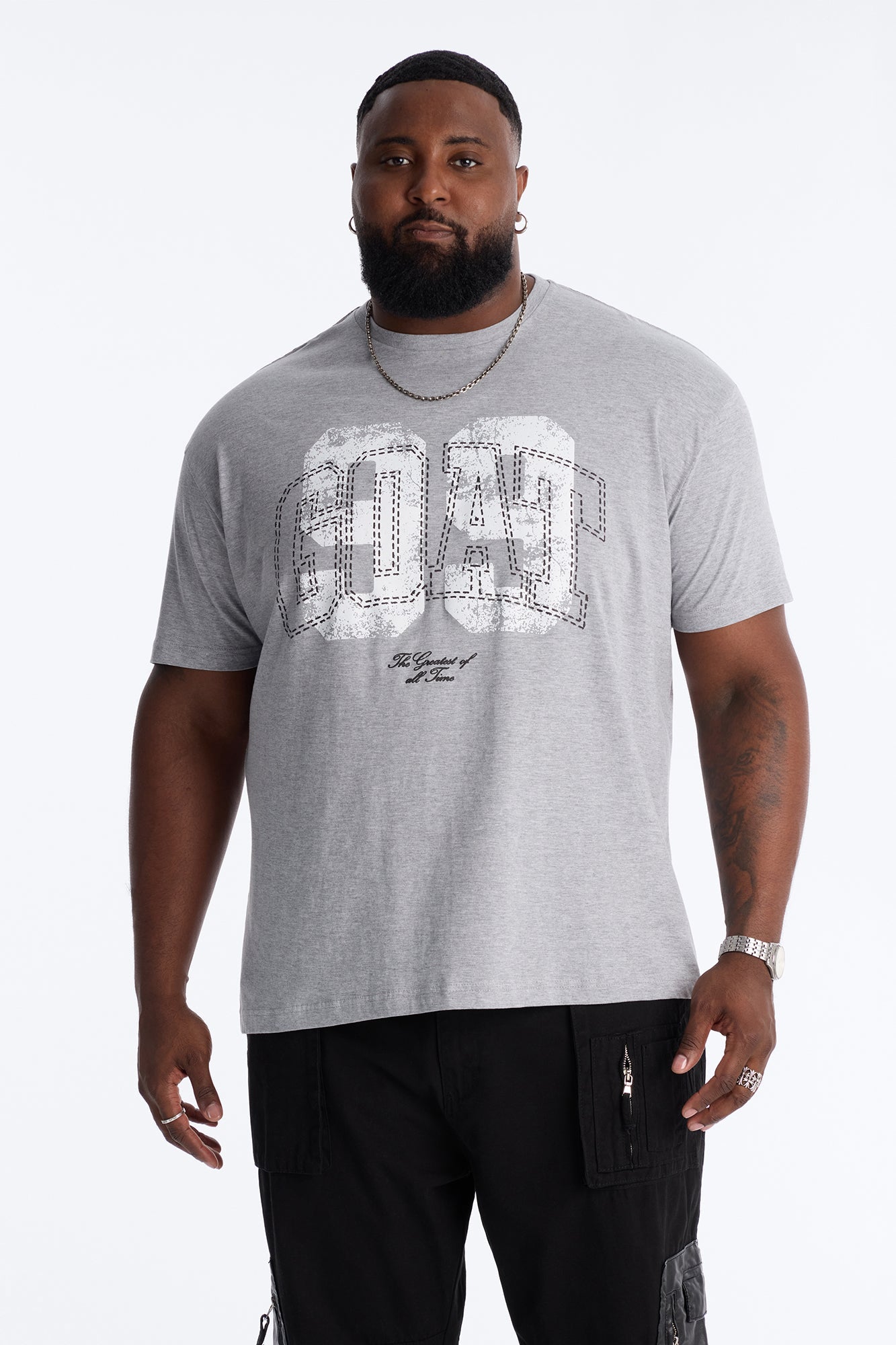 GOAT 99 Short Sleeve Tee - Grey Fashion Nova