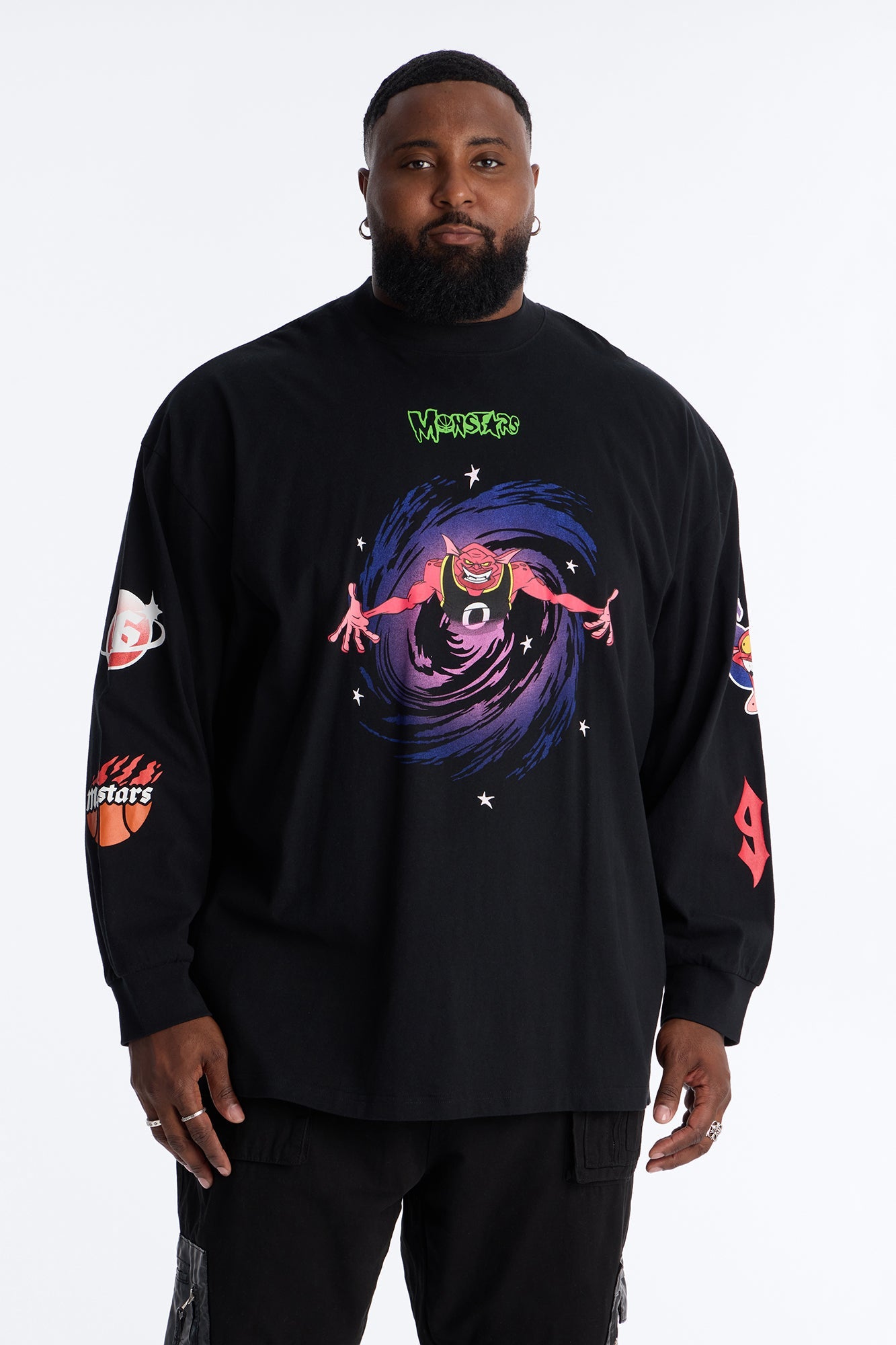 Space Jam Monstars Chrome Premium Long Sleeve Shirt - Black Fashion Nova