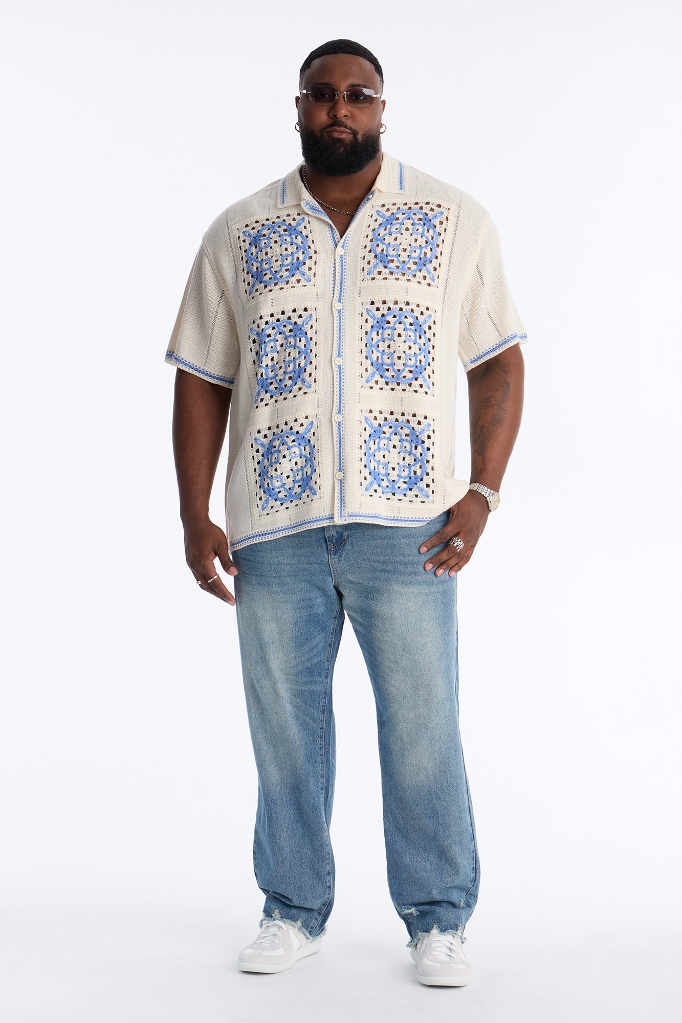 Lido Isle Crochet Button Up Shirt - Cream Fashion Nova