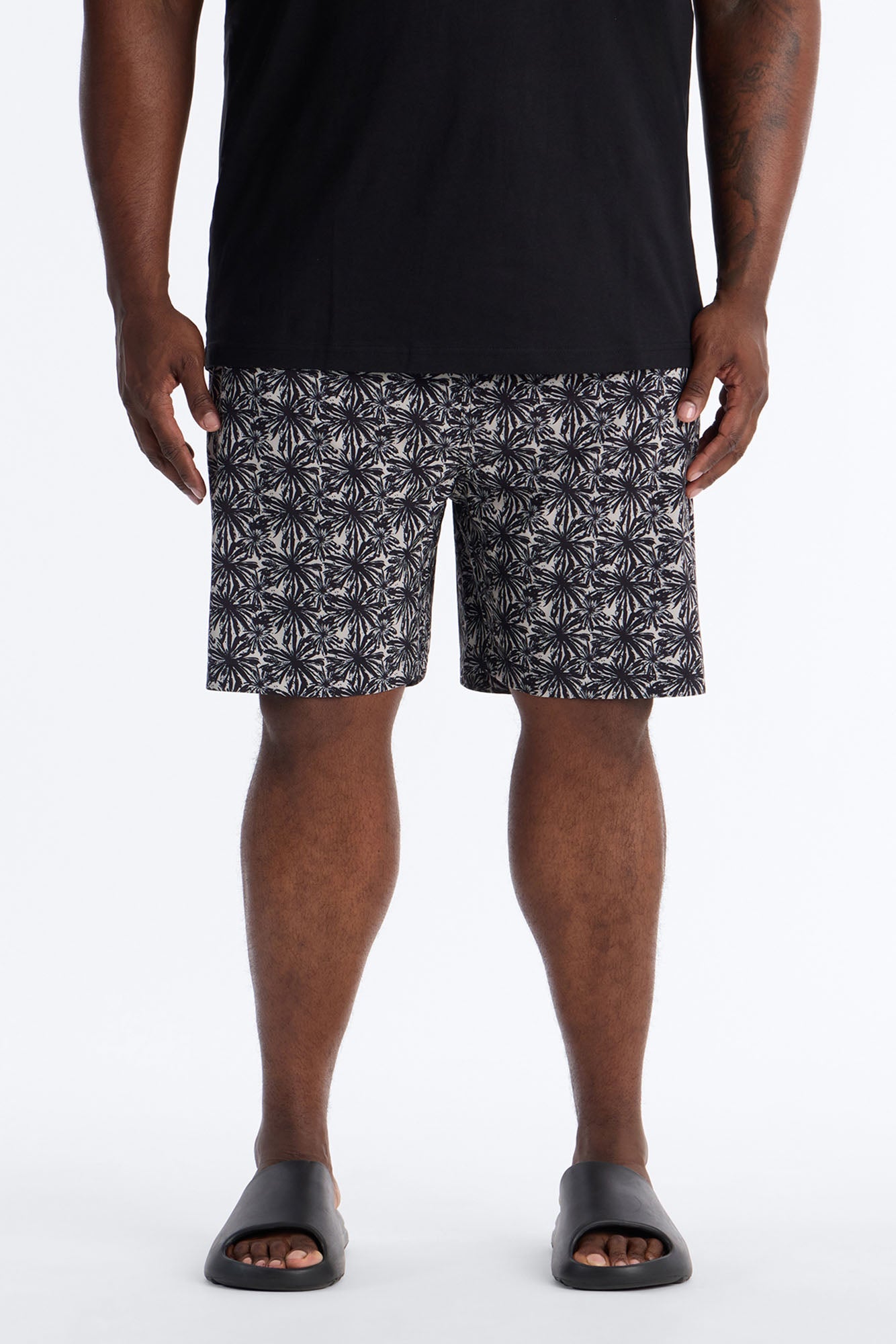 Abstract Savanna Floral Swim Trunk 7″ - Sand Fashion Nova