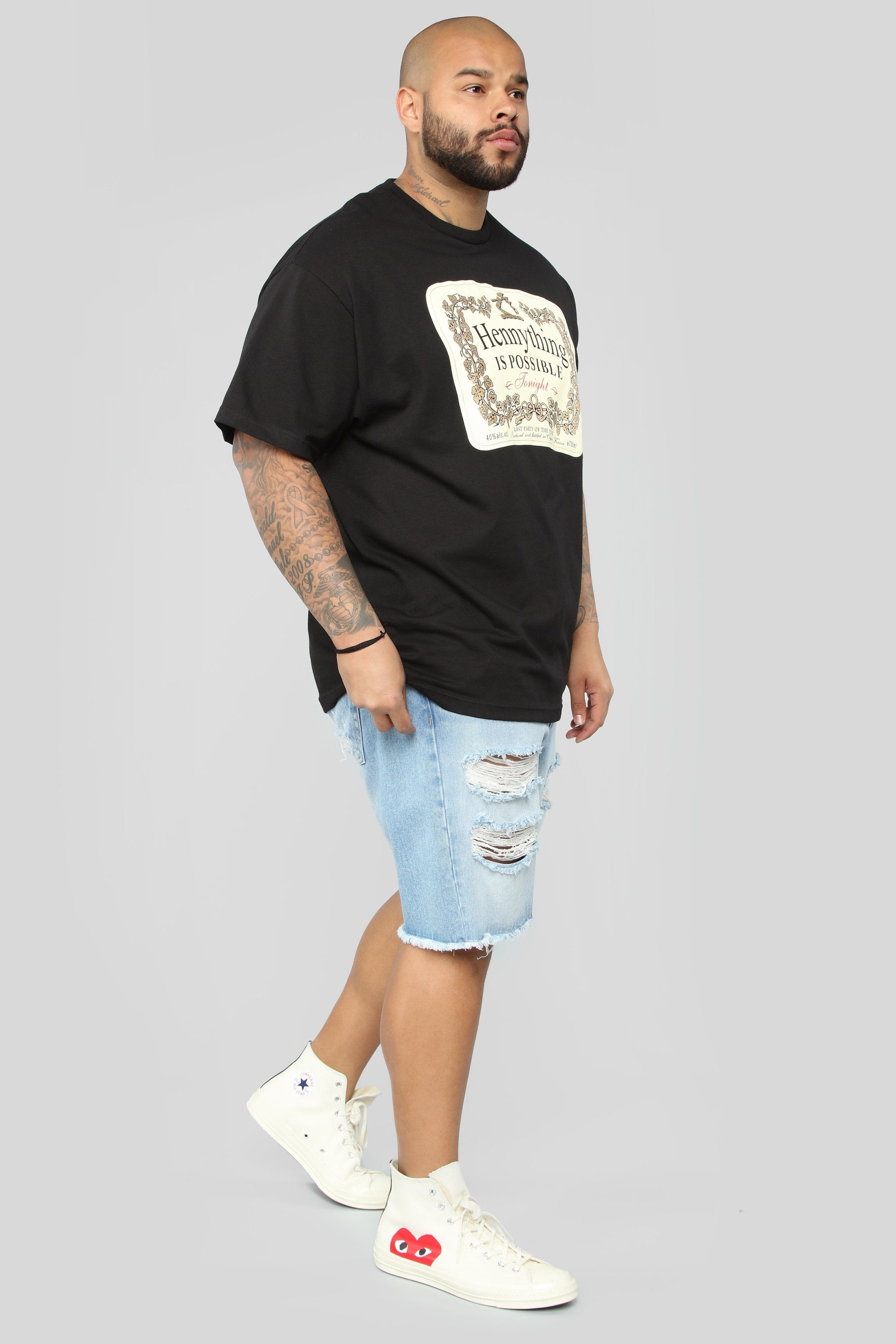 Hennything Is Possible Short Sleeve Crew Tee - Black Fashion Nova