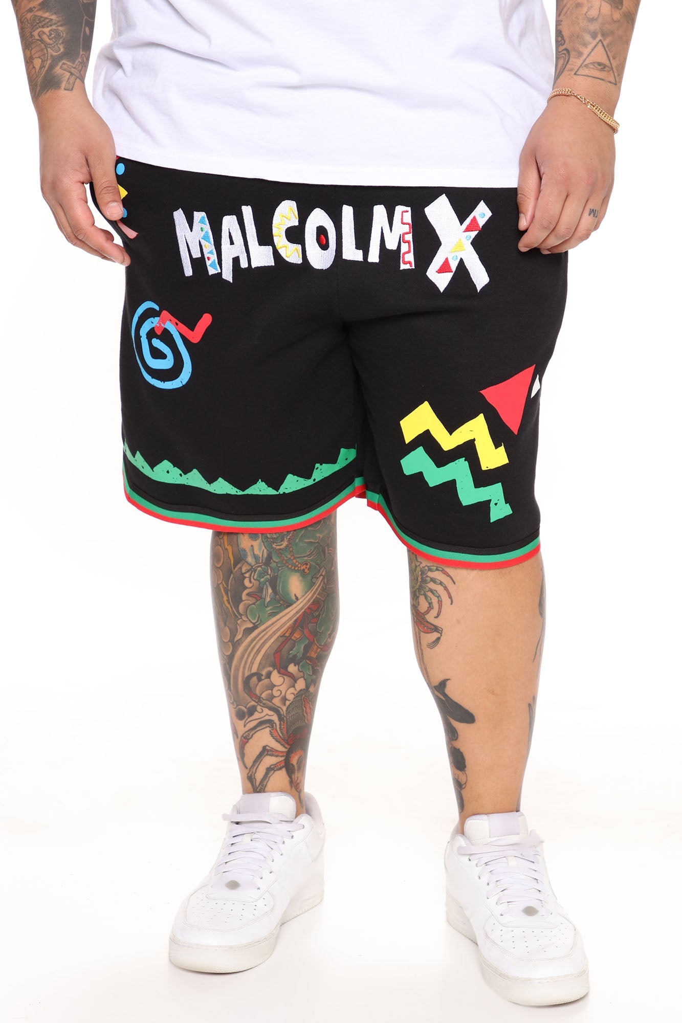 Malcom X Art Shorts - Black Fashion Nova