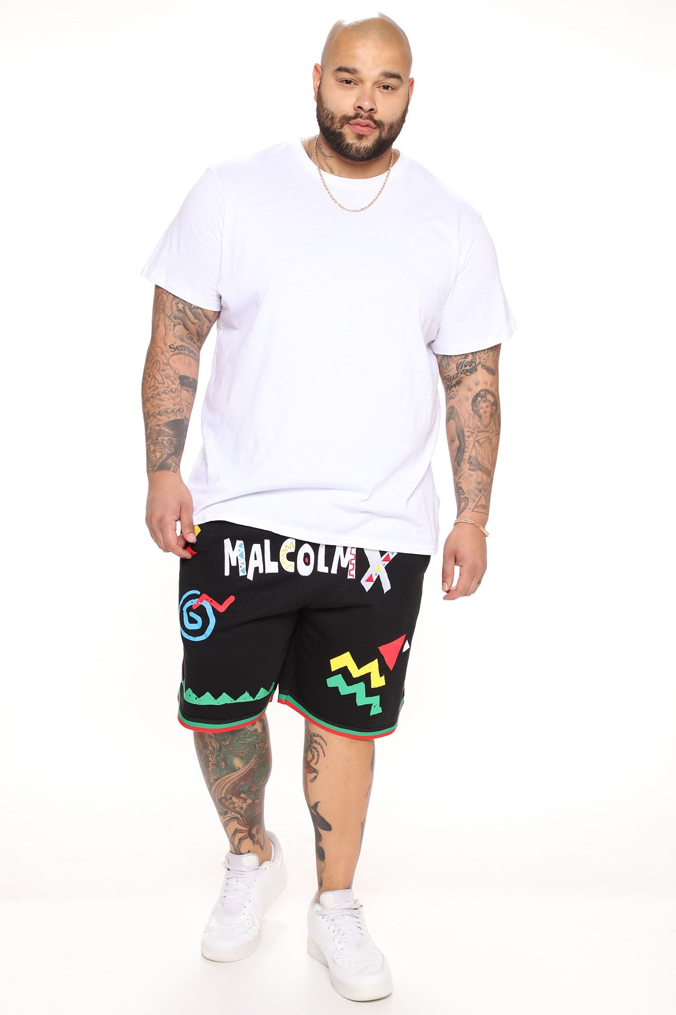 Malcom X Art Shorts - Black Fashion Nova