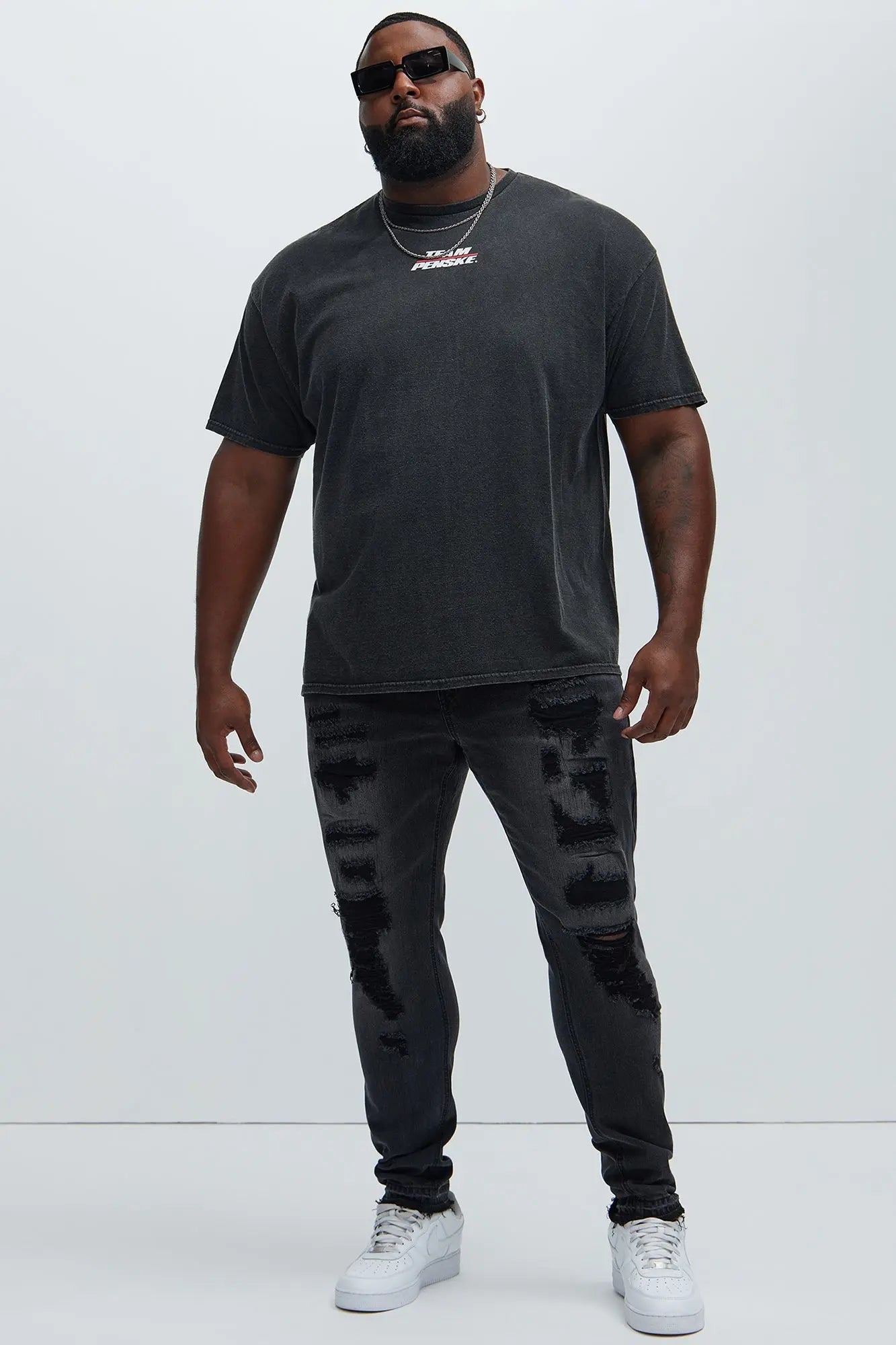 Keeping It Real Stacked Skinny Jeans - Black Wash Fashion Nova