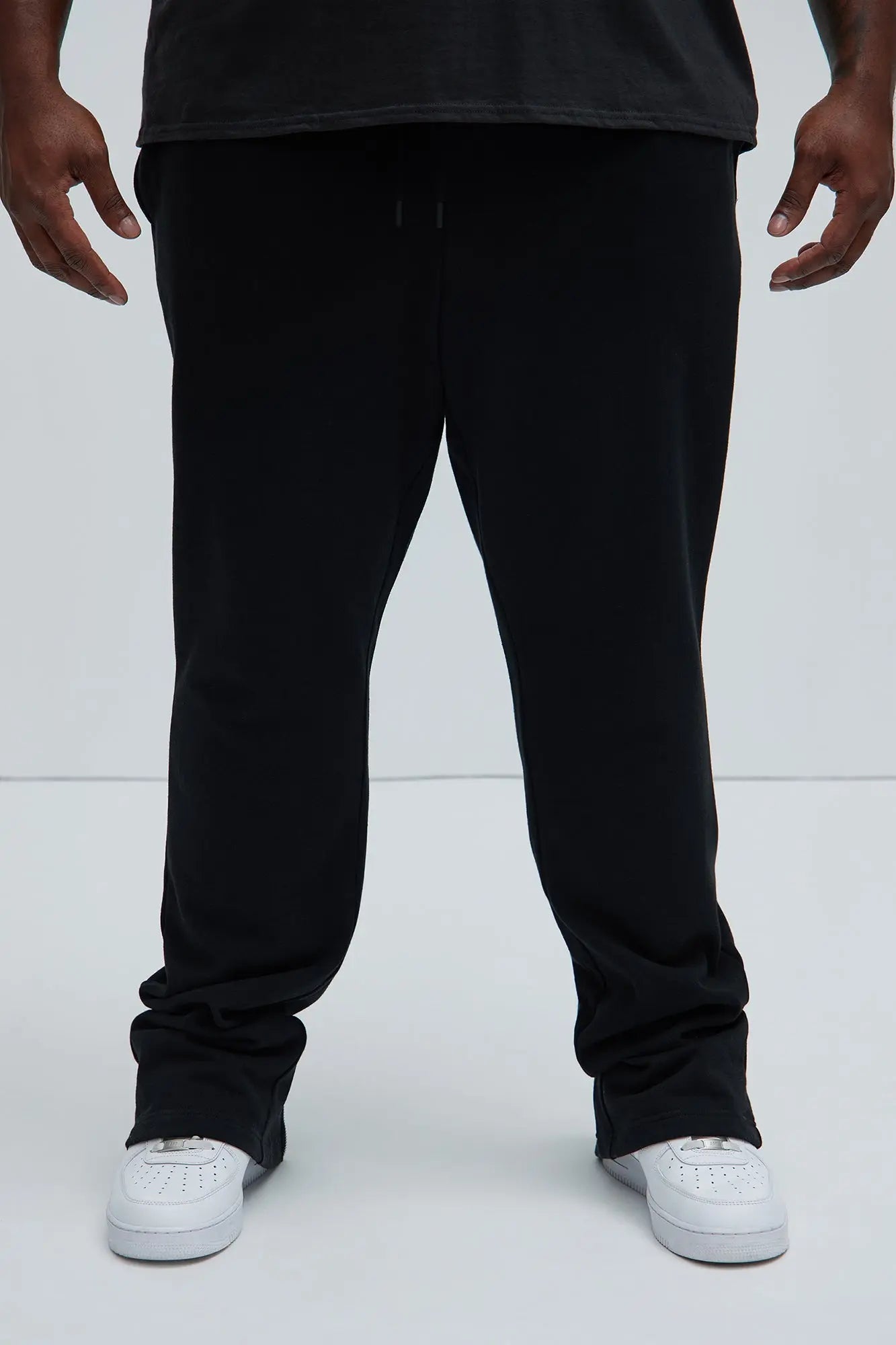 Tyson Back Zipper Skinny Flared Sweatpants - Black Fashion Nova