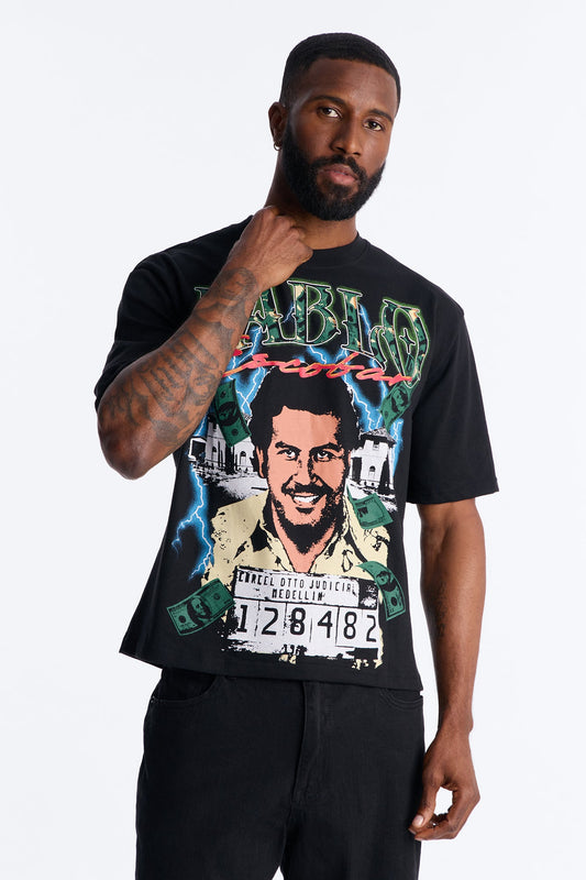 Don Pablo Escobar Short Sleeve Tee - Black Fashion Nova