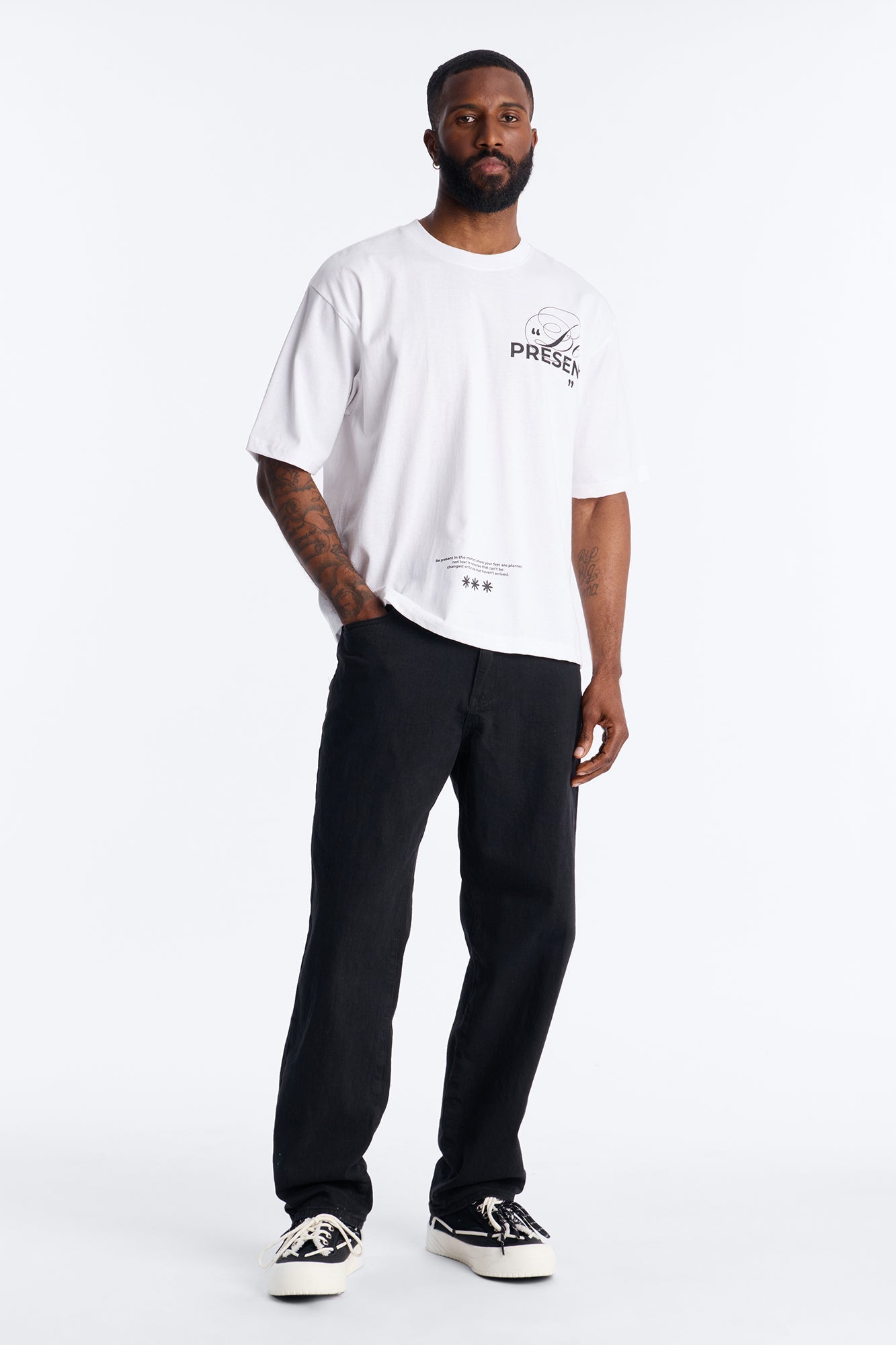 Be Present Boxy Short Sleeve Tee - White Fashion Nova