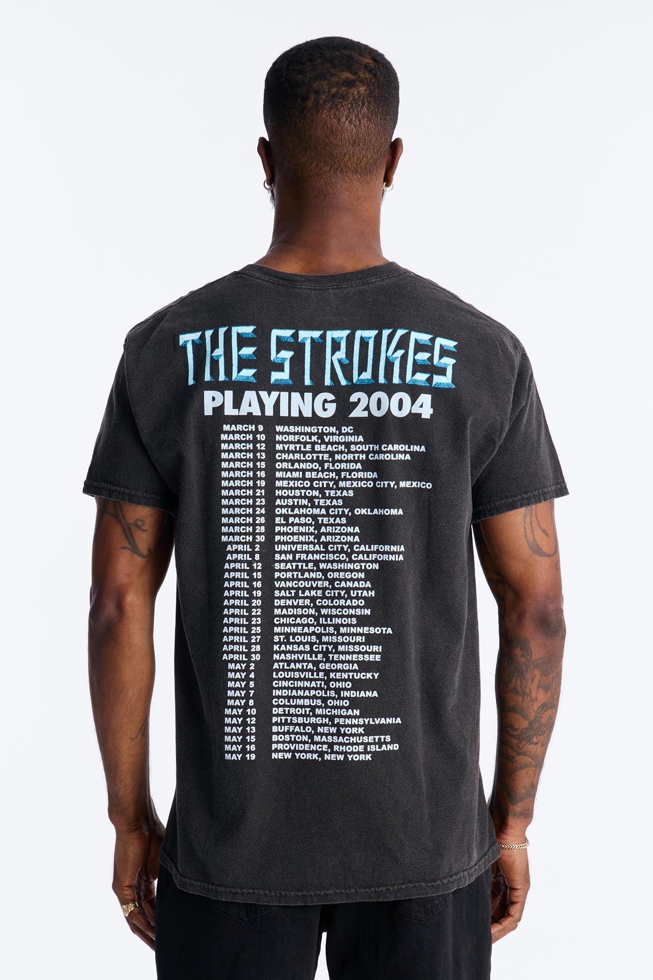 The Strokes Tour 2004 Short Sleeve Tee - Black Fashion Nova