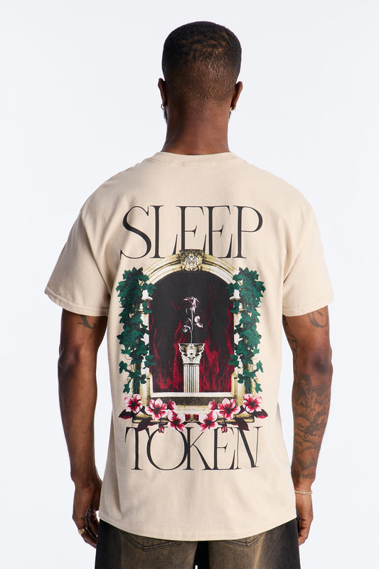 Sleep Token Rose Short Sleeve Tee - Cream Fashion Nova