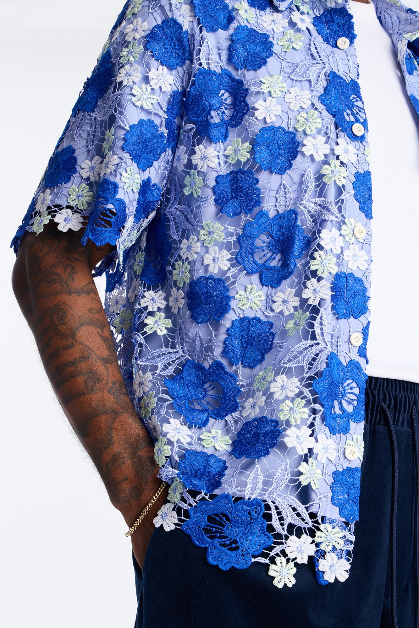 Relaxed Paradise Field Button Up Shirt - Blue Fashion Nova