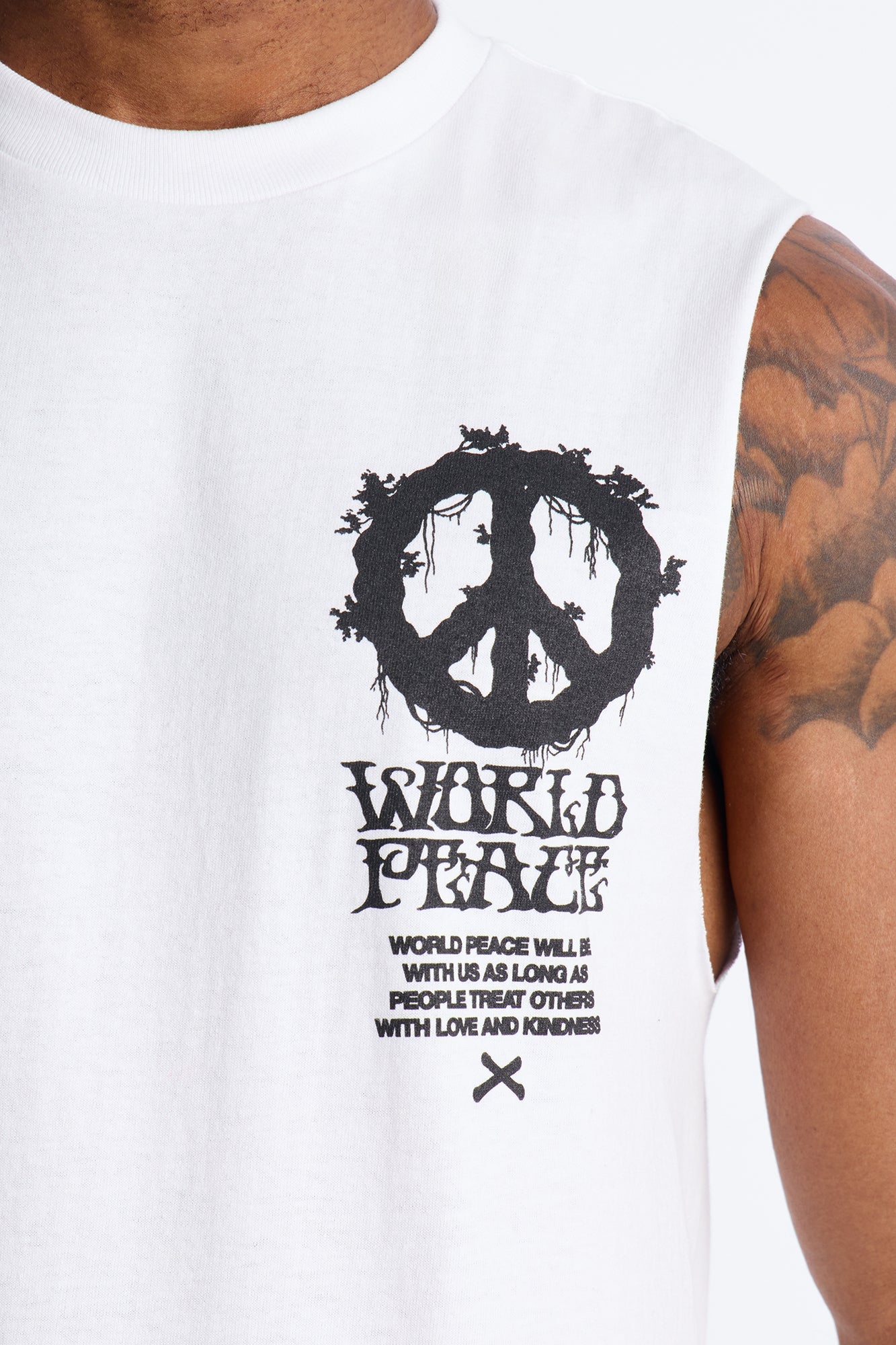 World Peace Muscle Tee - White Fashion Nova