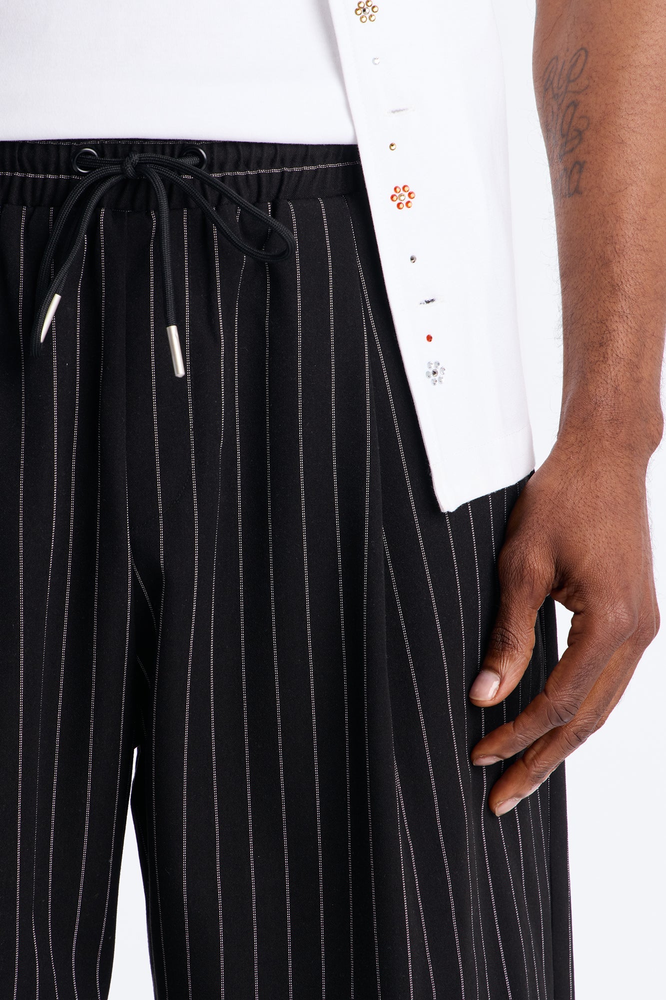 Baggy Straight Striped Soho Refined Short - Black Fashion Nova