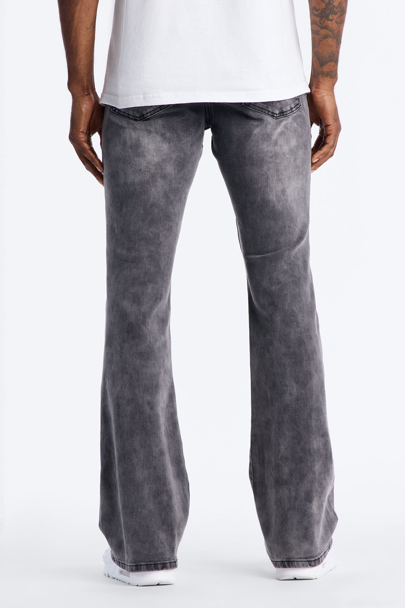 Stacked Skinny Flare Cosmo Jean - Black Wash Fashion Nova