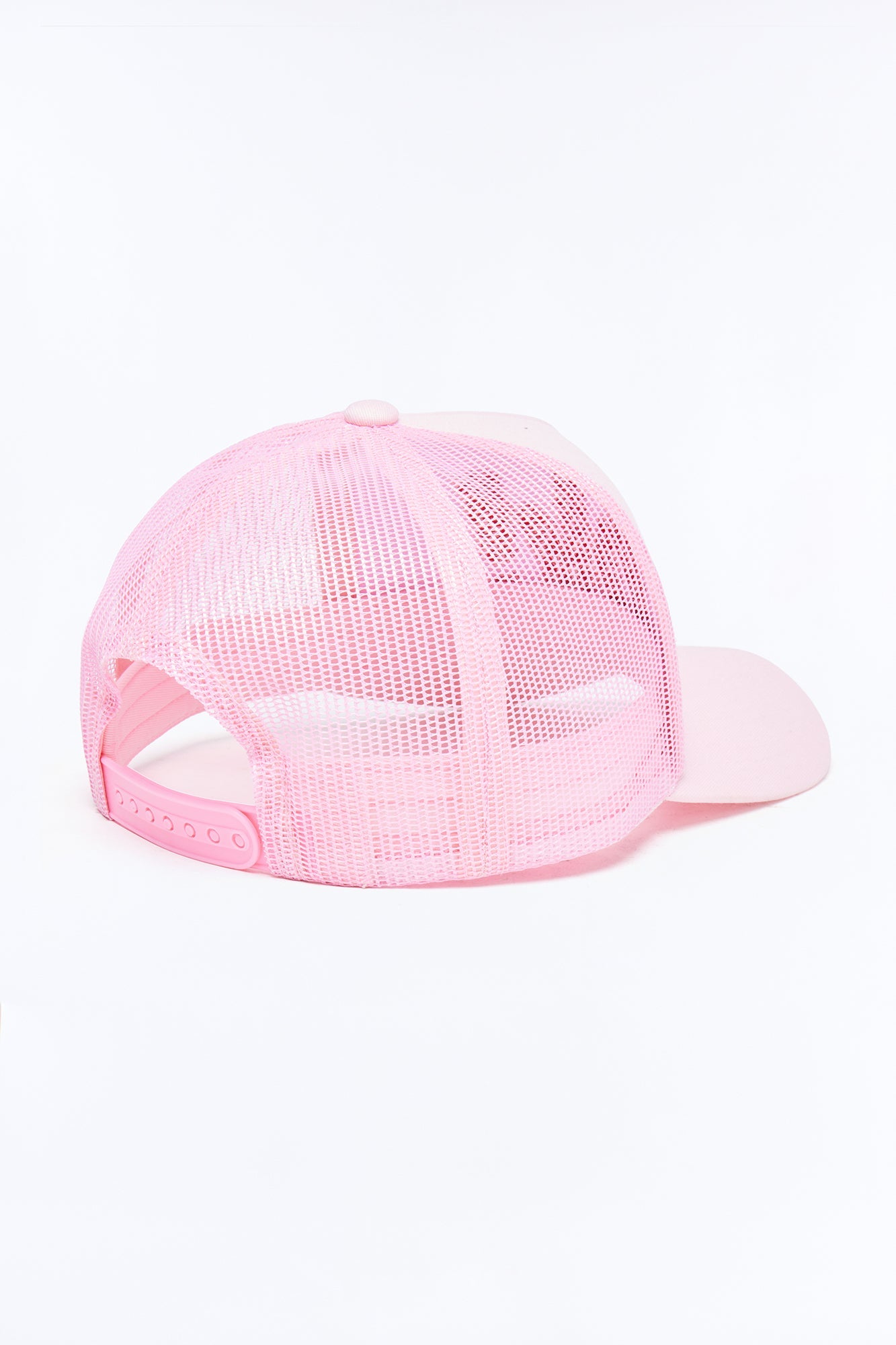 Smiling Ok Patch Snapback Trucker Hat - Light Pink Fashion Nova