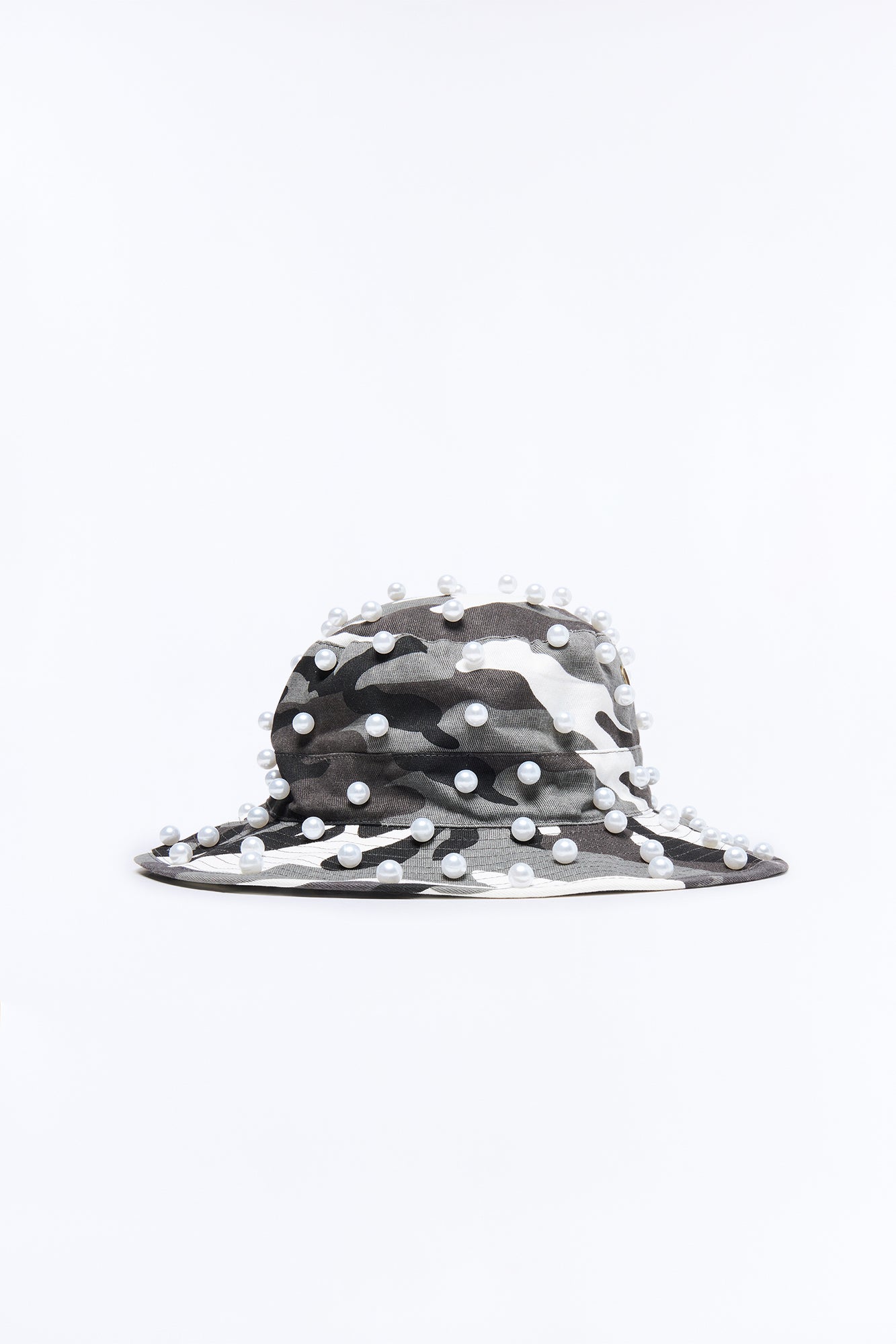 Camo Pearled Bucket Hat - Black/White Fashion Nova