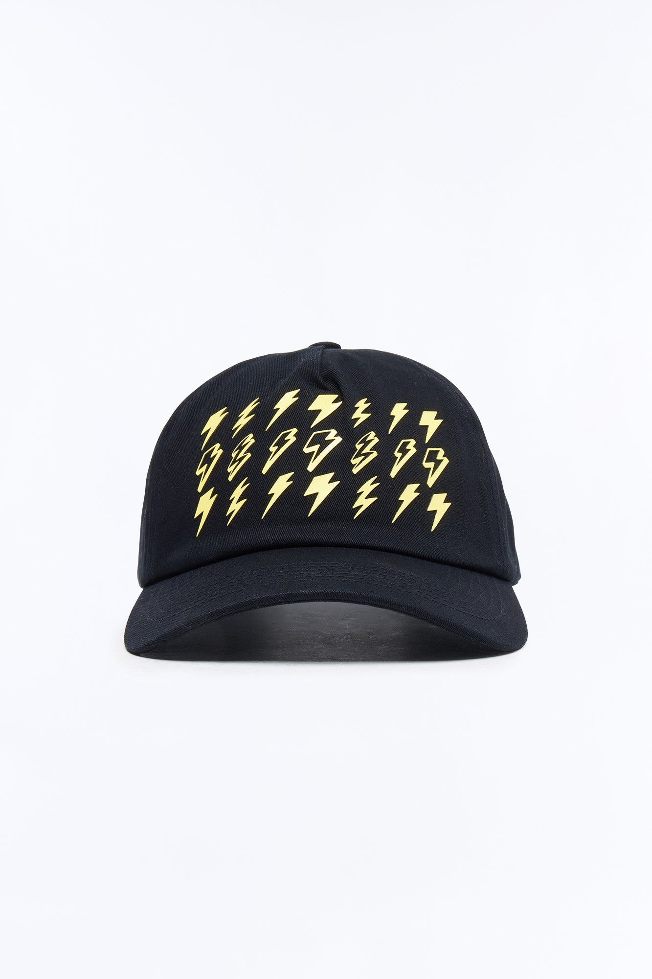 Lightning Cotton Twill Unstructured Snapback Hat - Black Fashion Nova