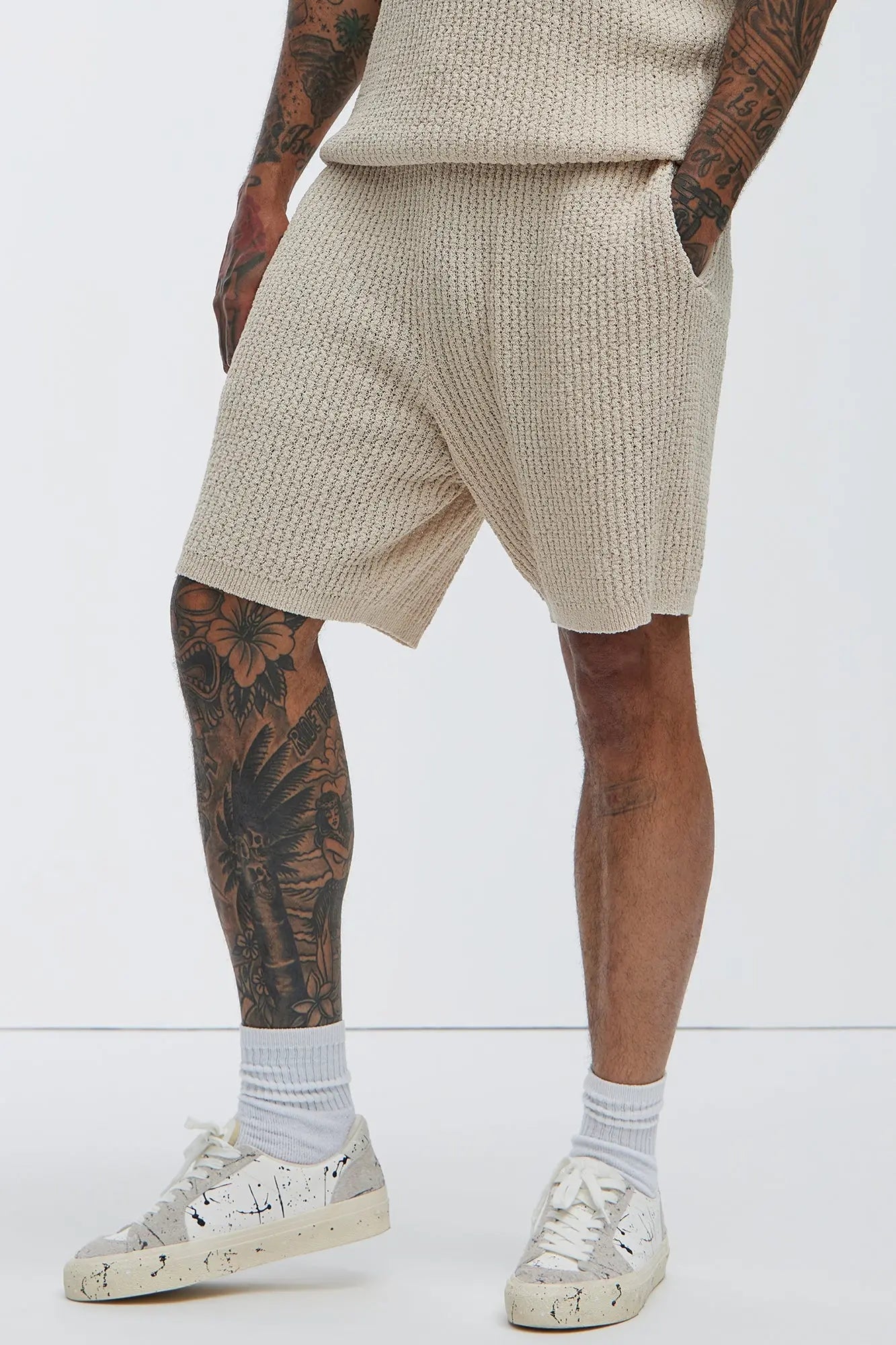Brent Textured Shorts - Oatmeal Fashion Nova