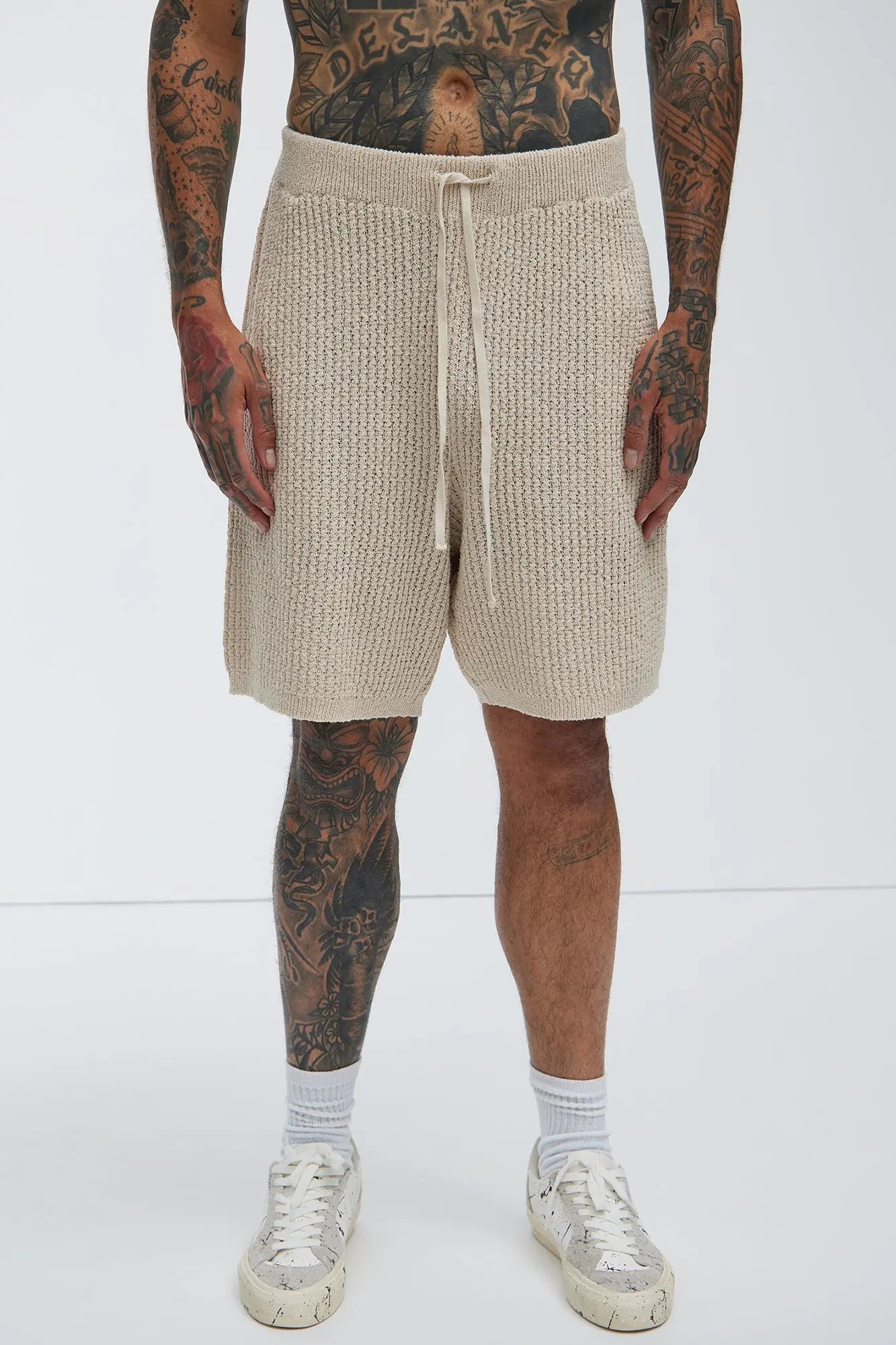 Brent Textured Shorts - Oatmeal Fashion Nova