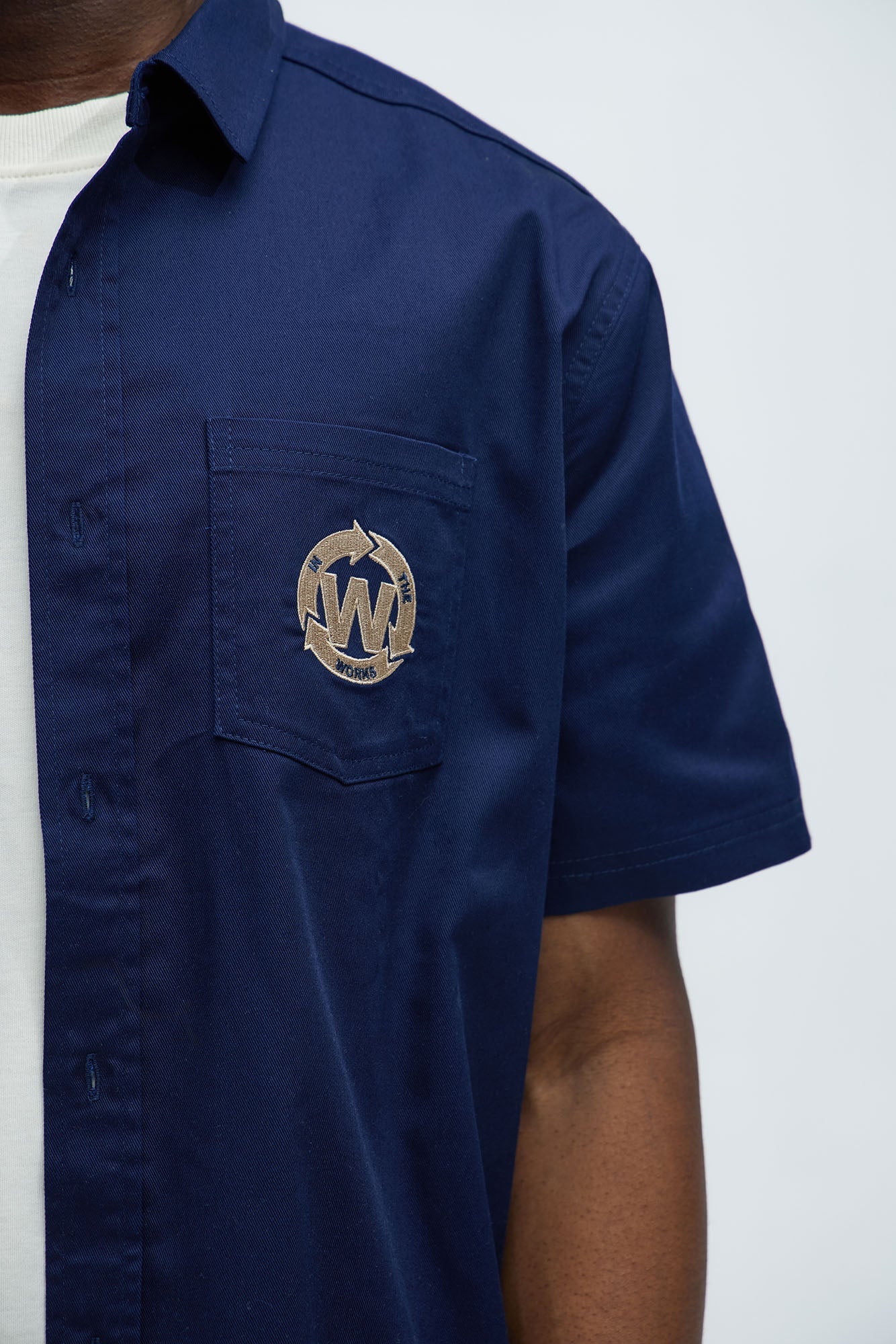 In The Works Short Sleeve Button Up Shirt - Navy Fashion Nova