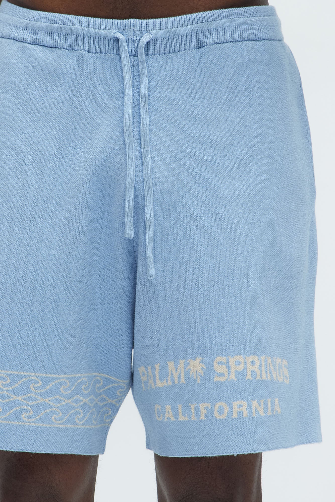 Palm Springs Knitted Relaxed Shorts - Blue/combo Fashion Nova