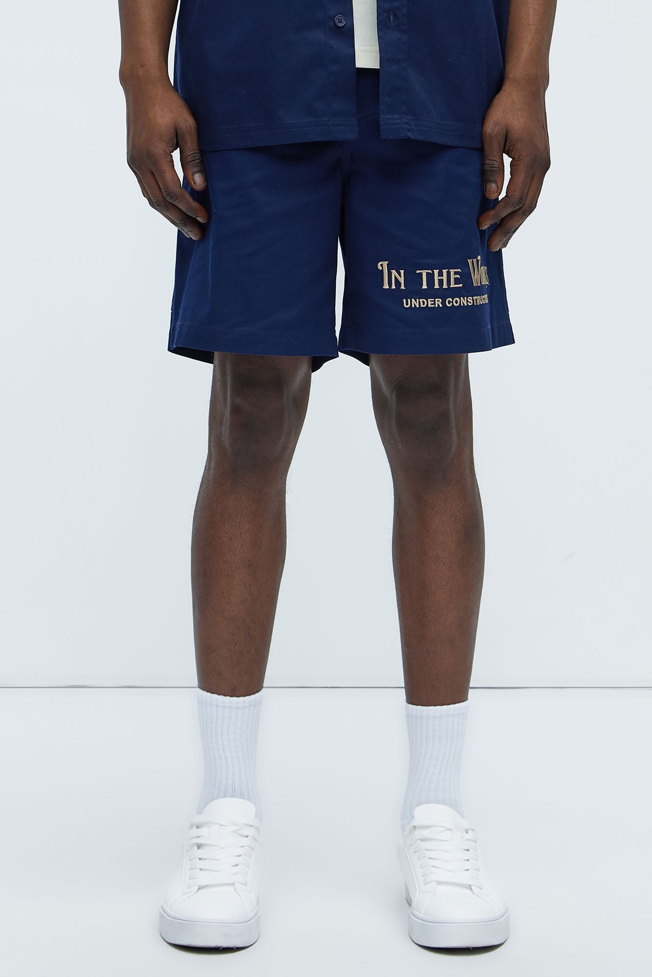 In The Works Relaxed Shorts - Navy Fashion Nova