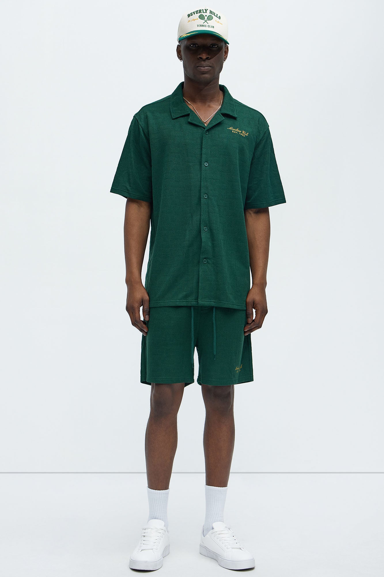 Vintage Short Sleeve Button Up Shirt - Hunter Green Fashion Nova