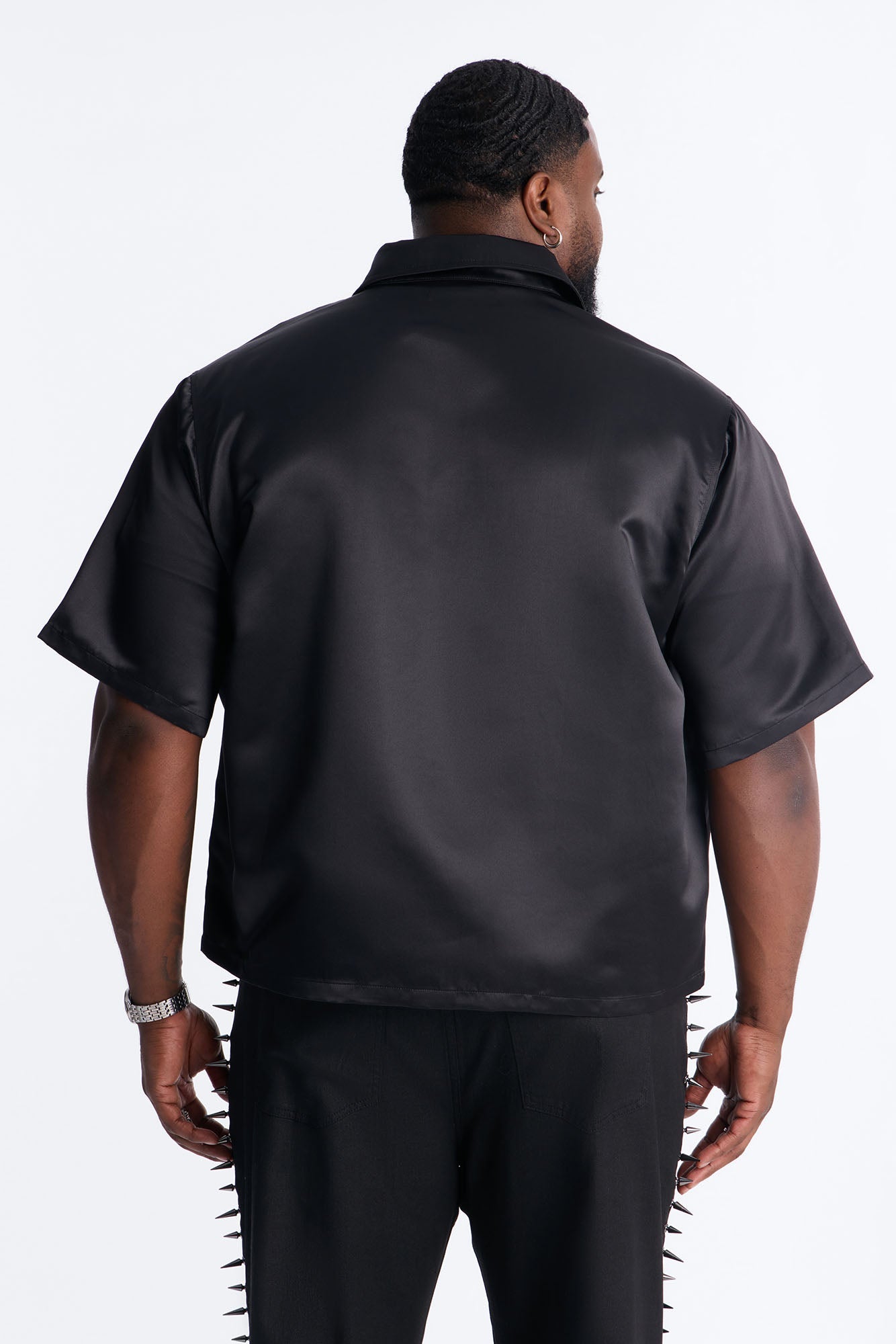 Boxy Tribeca Gloss Utility Shirt - Black Fashion Nova