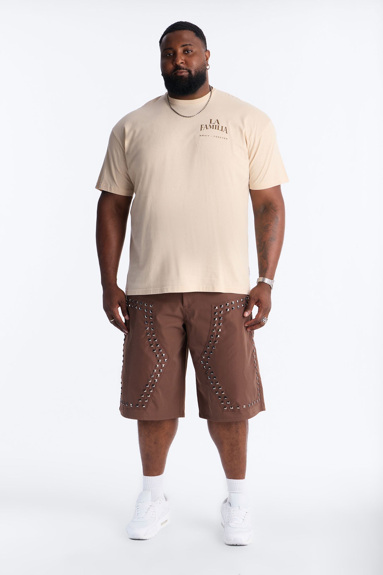 La Familia Virgin Mary Short Sleeve Tee - Cream Fashion Nova