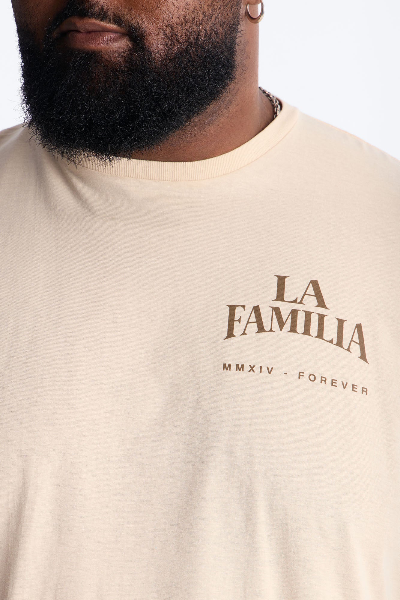 La Familia Virgin Mary Short Sleeve Tee - Cream Fashion Nova