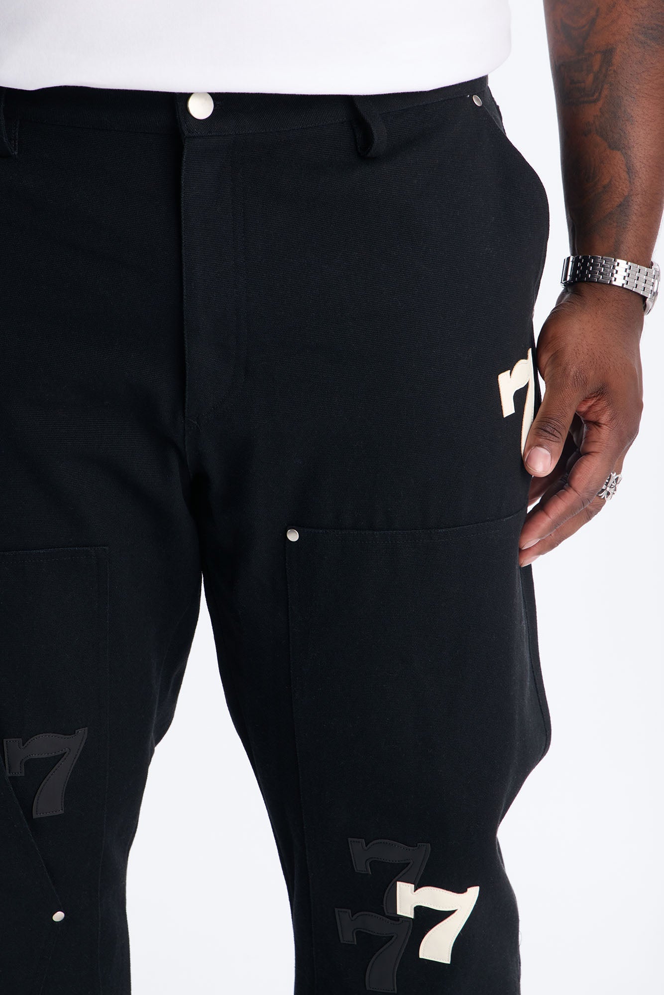 Straight Angel Numbers Pant - Black Fashion Nova
