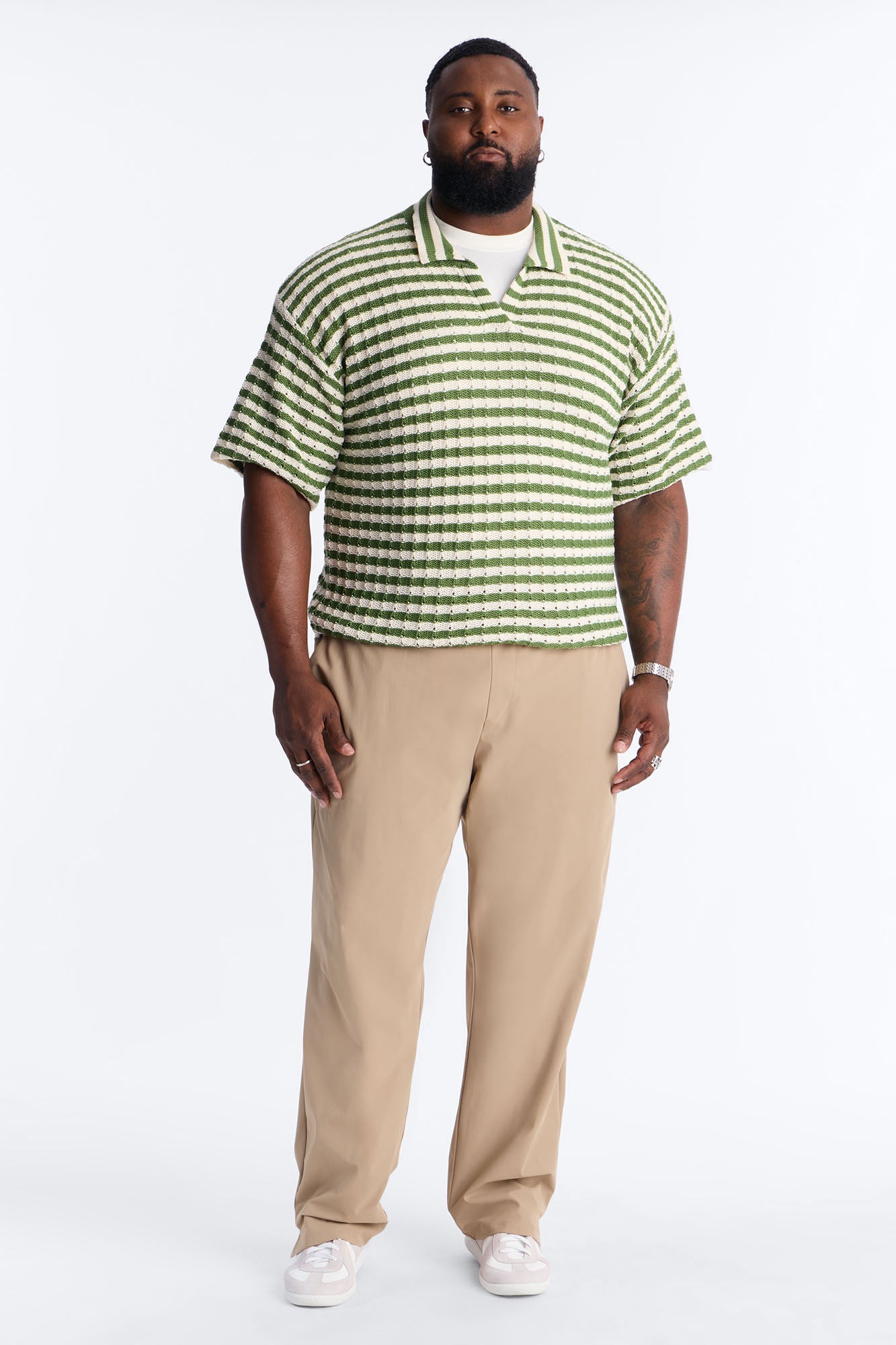 Relaxed Regatta Stripe Polo - Green Fashion Nova