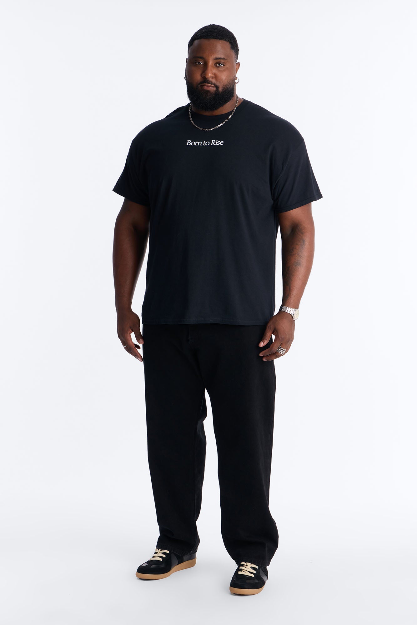 Born To Rise Short Sleeve Tee - Black Fashion Nova