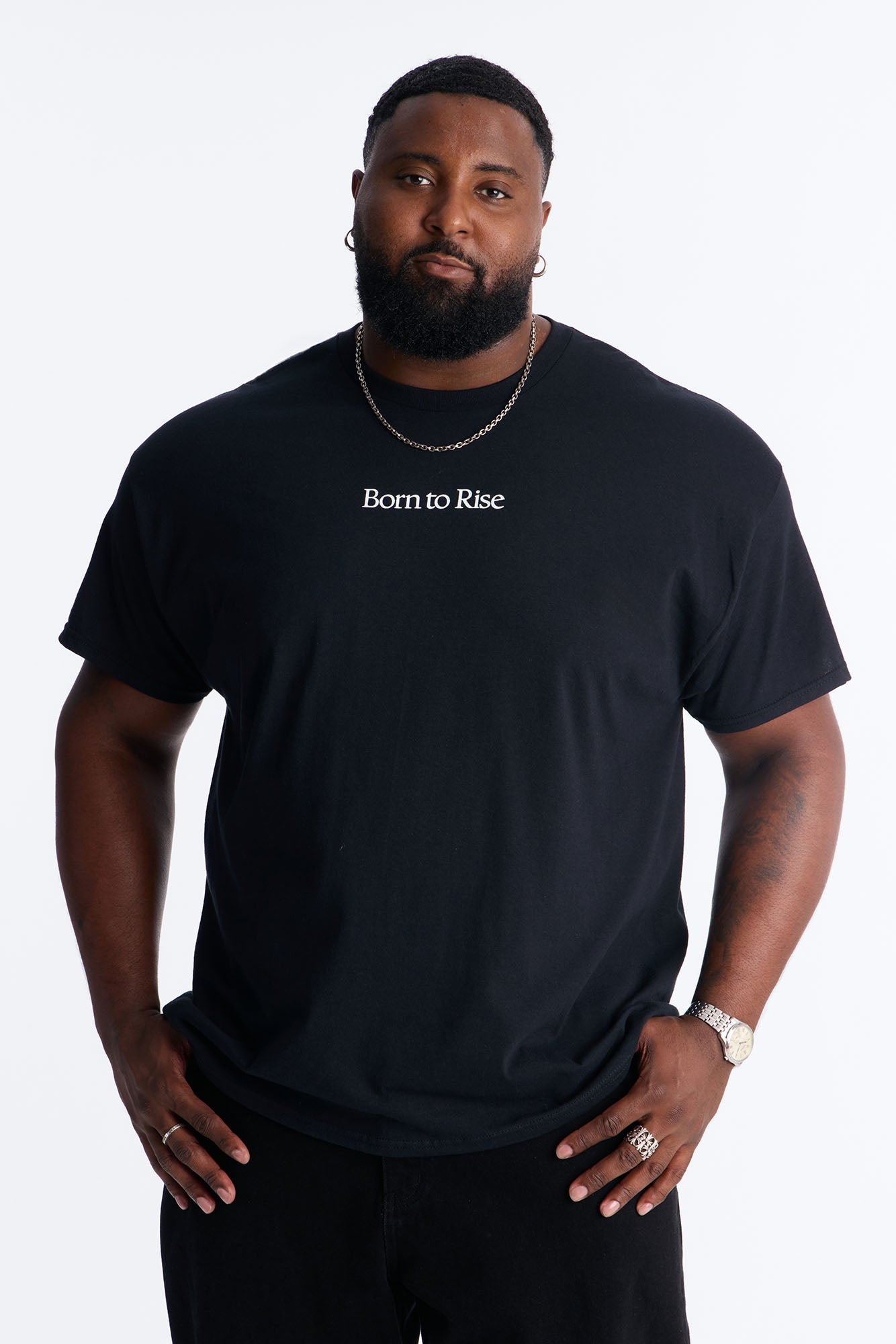 Born To Rise Short Sleeve Tee - Black Fashion Nova