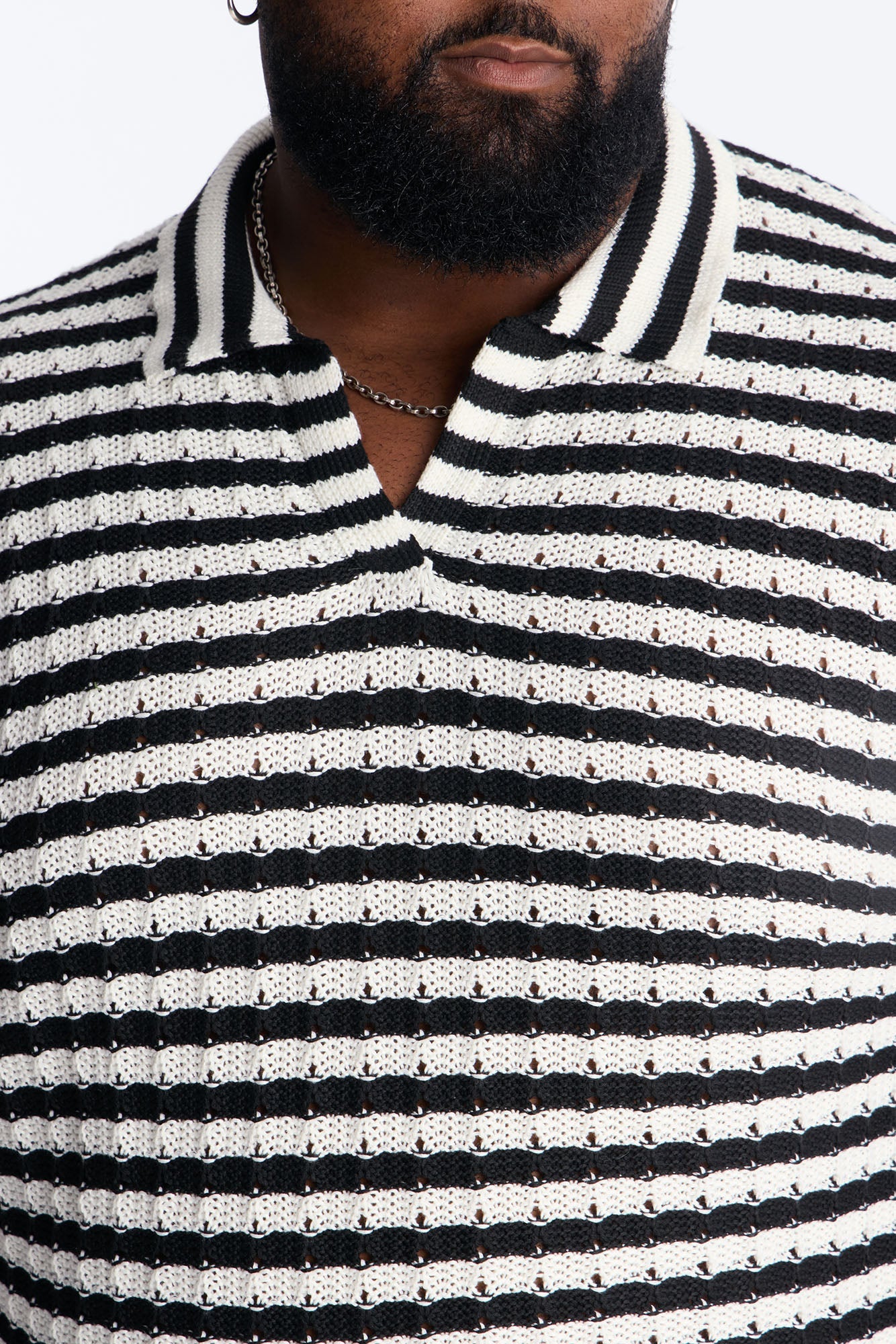 Relaxed Regatta Stripe Polo - Black Fashion Nova