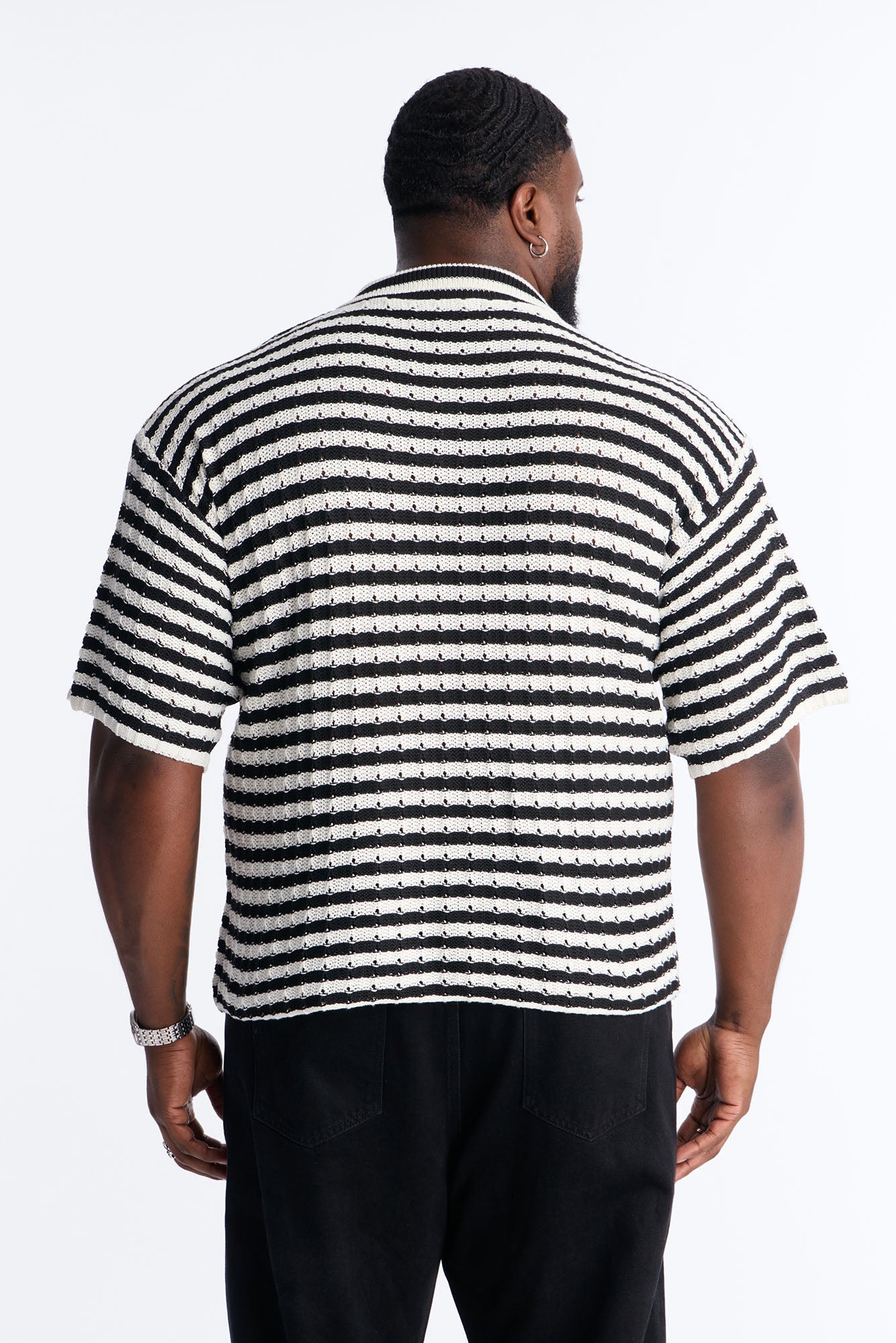 Relaxed Regatta Stripe Polo - Black Fashion Nova