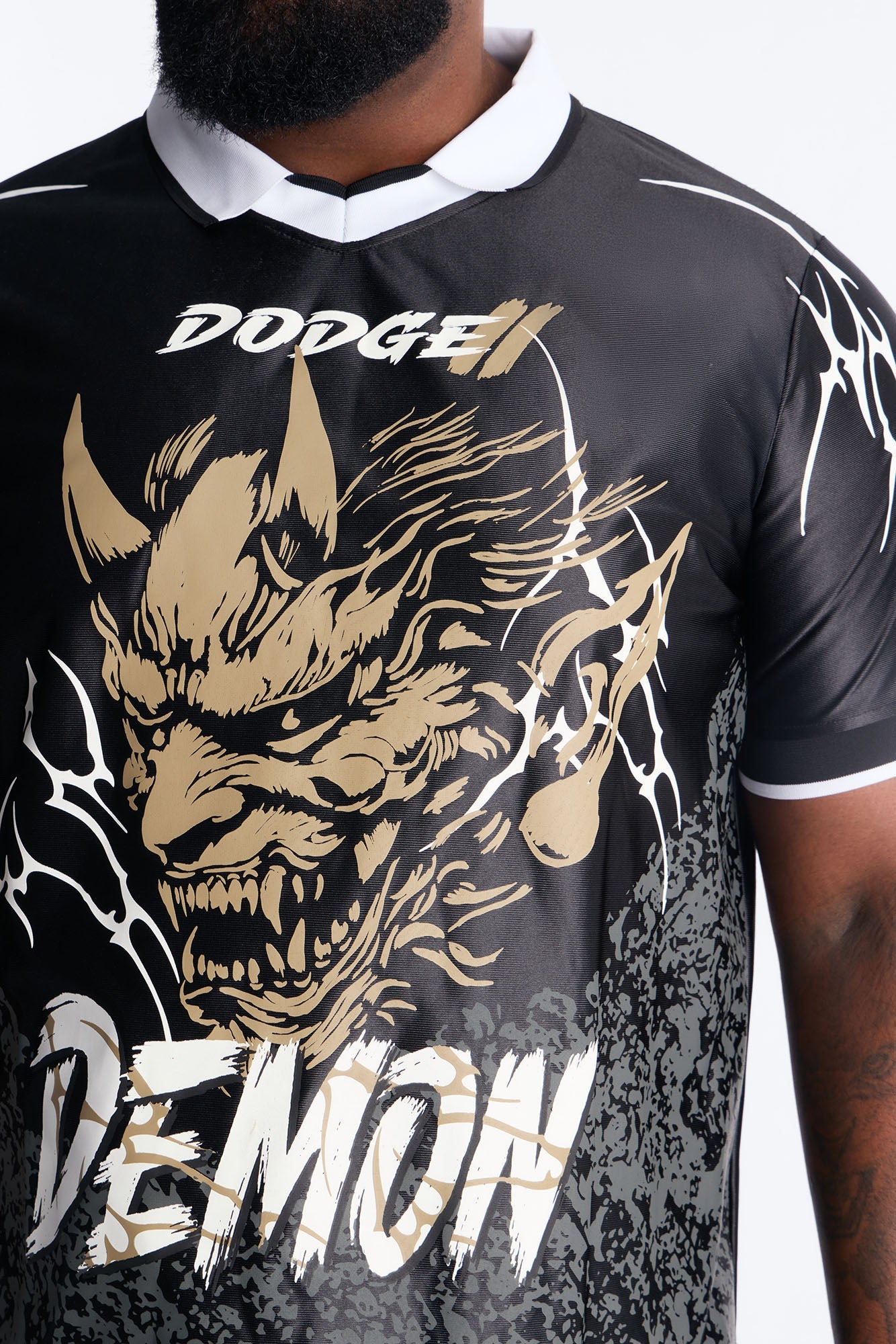 Dodge Demon Soccer Jersey Tee - Black Fashion Nova