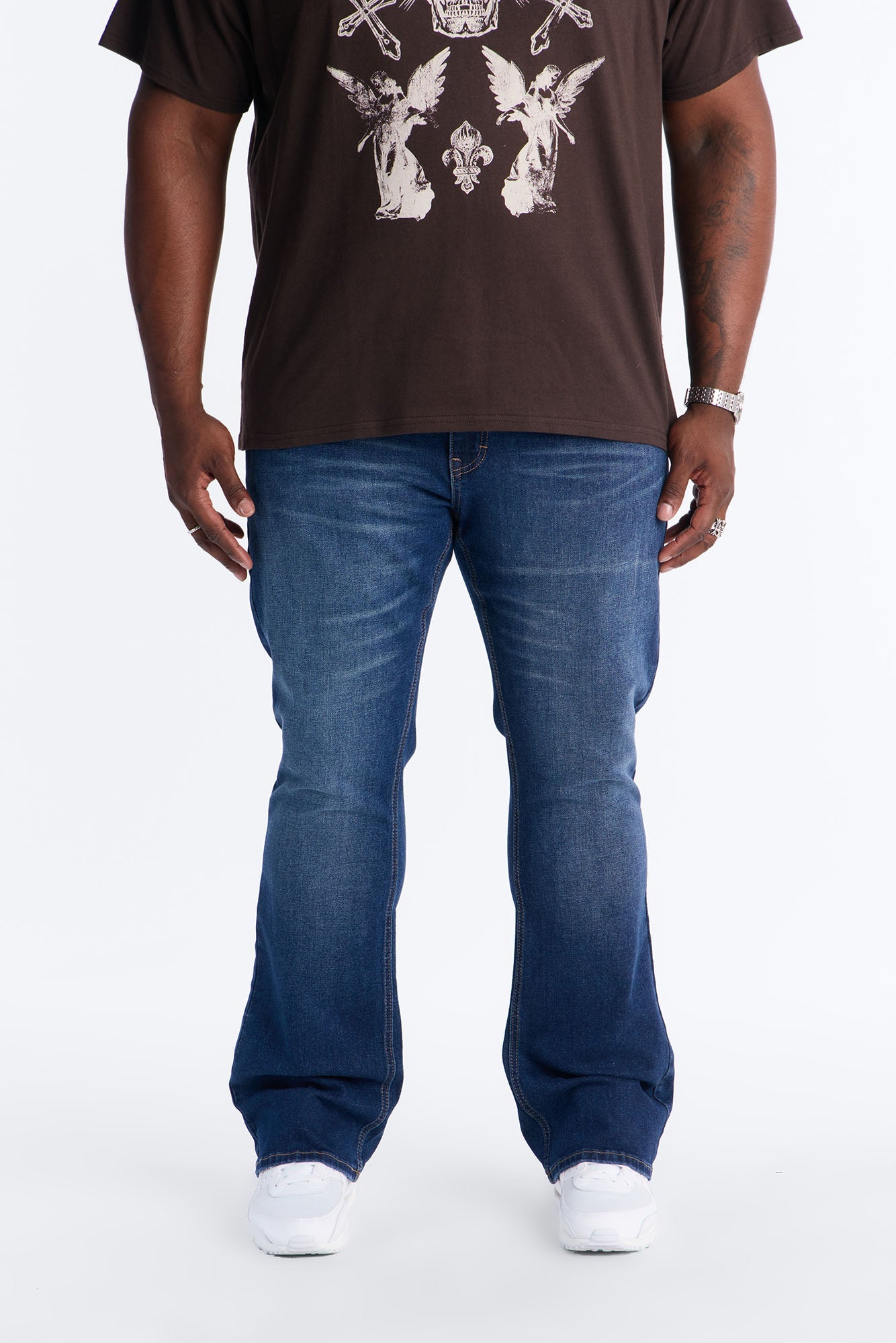 Essential Stacked Skinny Flare Stretch Jean - Dark Wash Fashion Nova