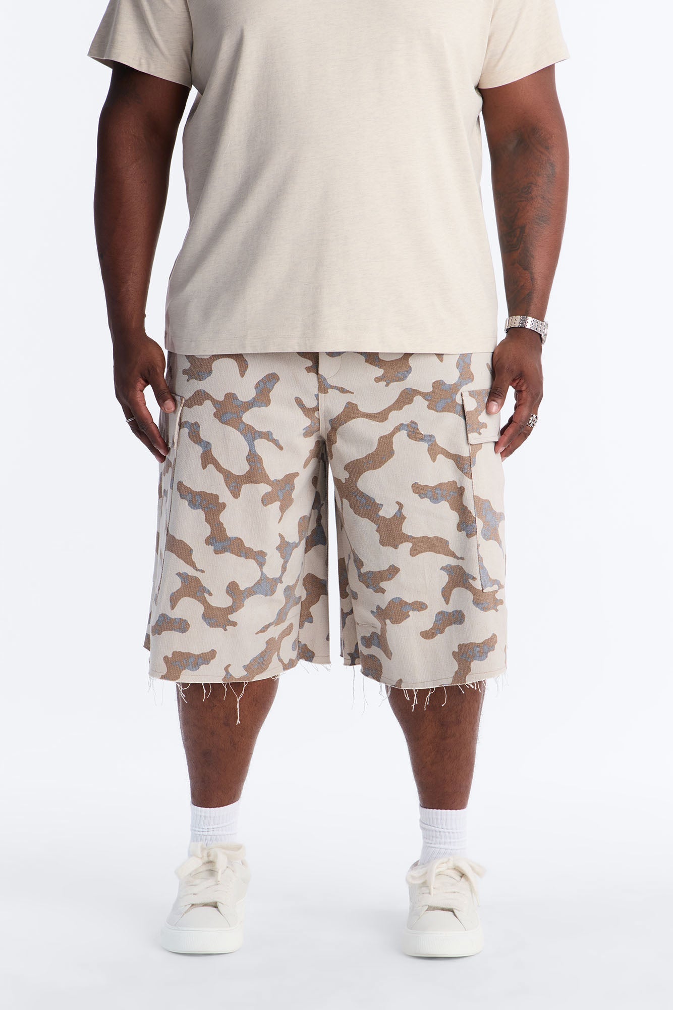 Baggy Subtle Distressed Short - Grey Fashion Nova